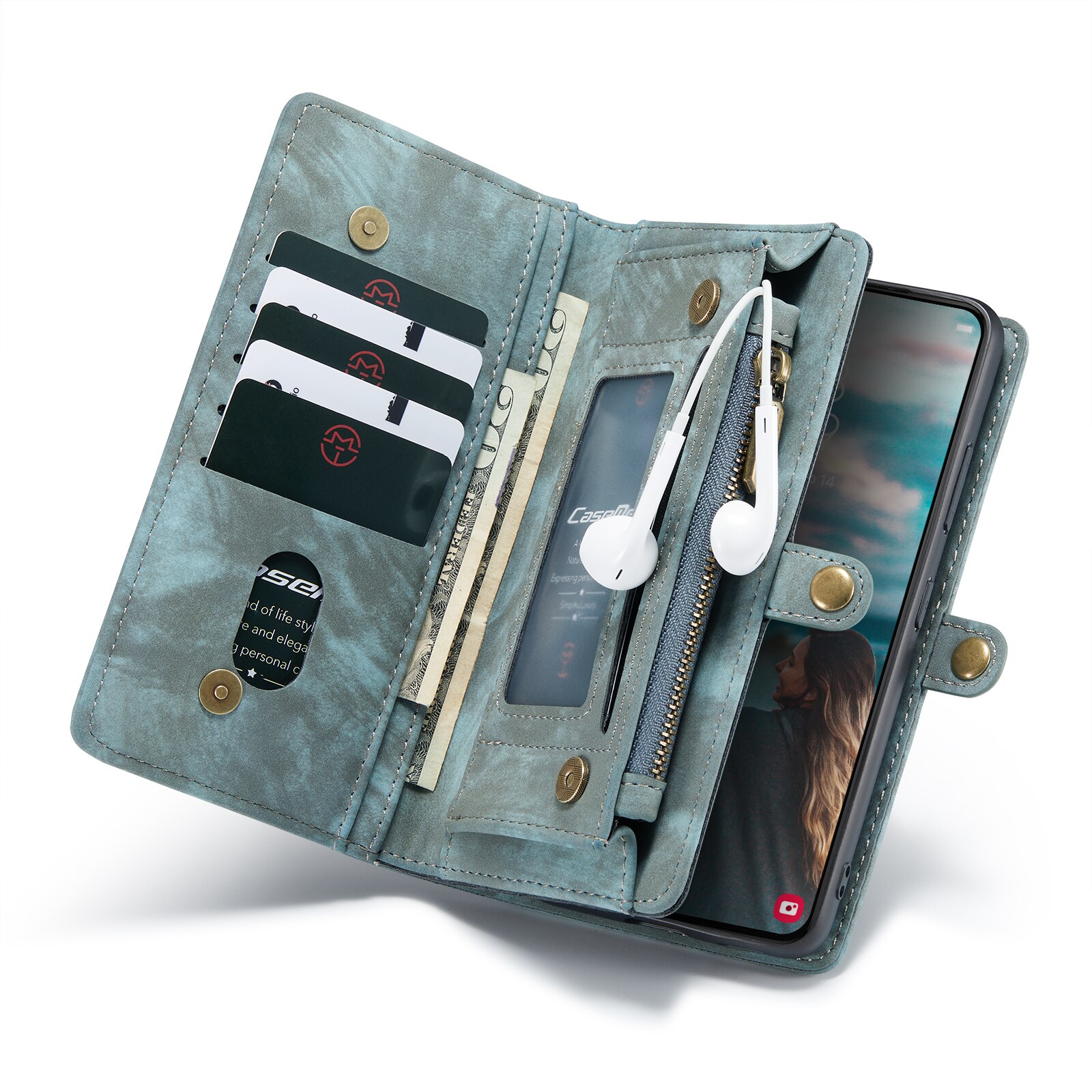 Multi-slot Mobiltaske Samsung Galaxy S22 Plus Blå