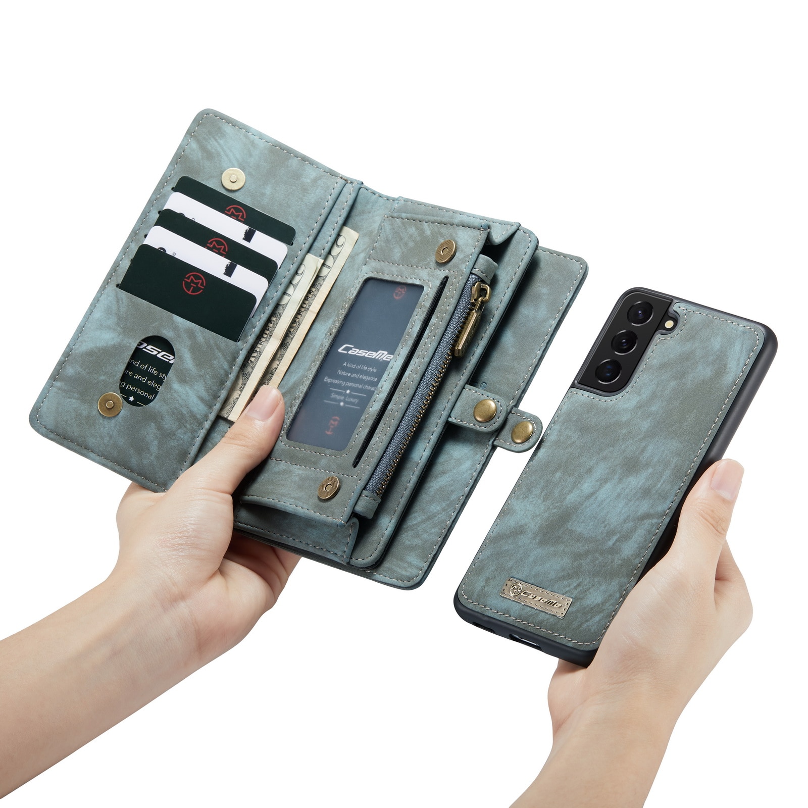 Multi-slot Mobiltaske Samsung Galaxy S22 Plus Blå