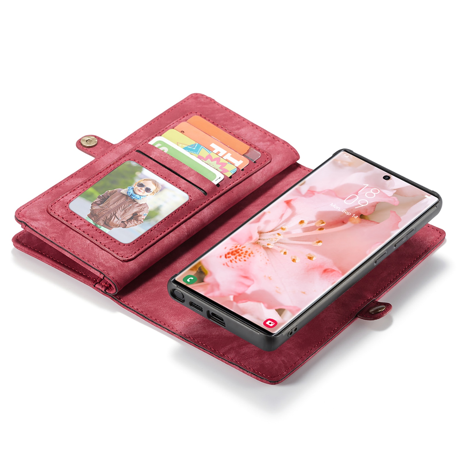 Multi-slot Mobiltaske Galaxy S22 Ultra rød