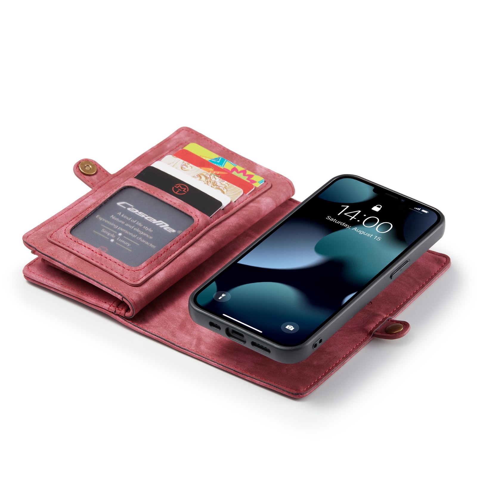 Multi-slot Mobiltaske iPhone 13 rød