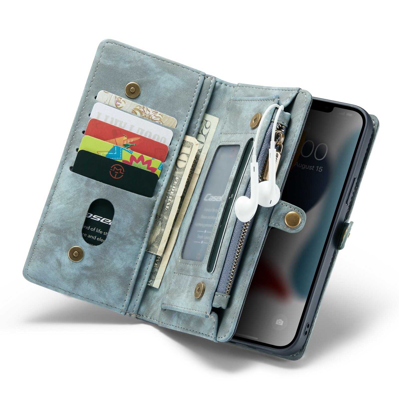 Multi-slot Mobiltaske iPhone 13 Pro Max blå
