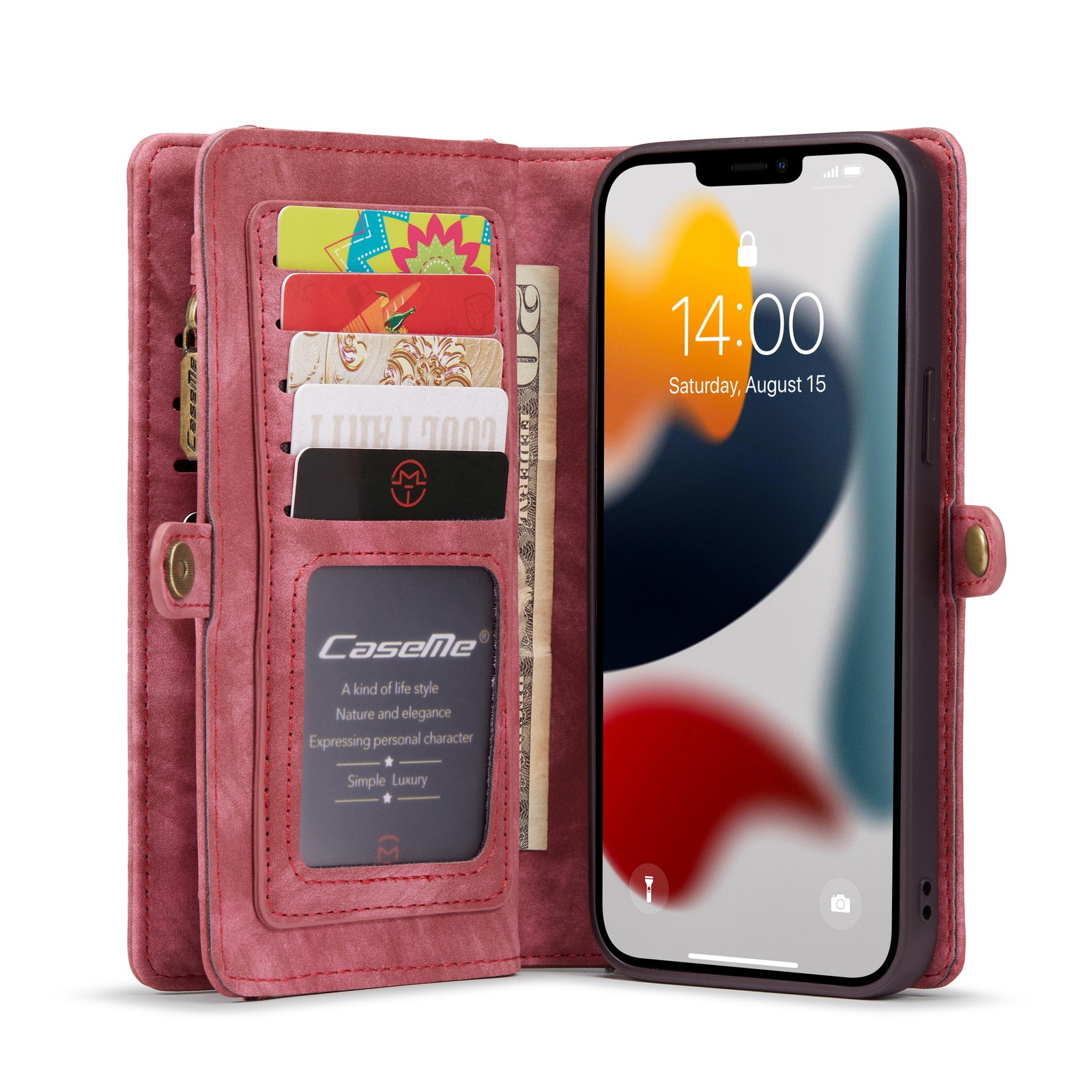 Multi-slot Mobiltaske iPhone 13 Pro rød