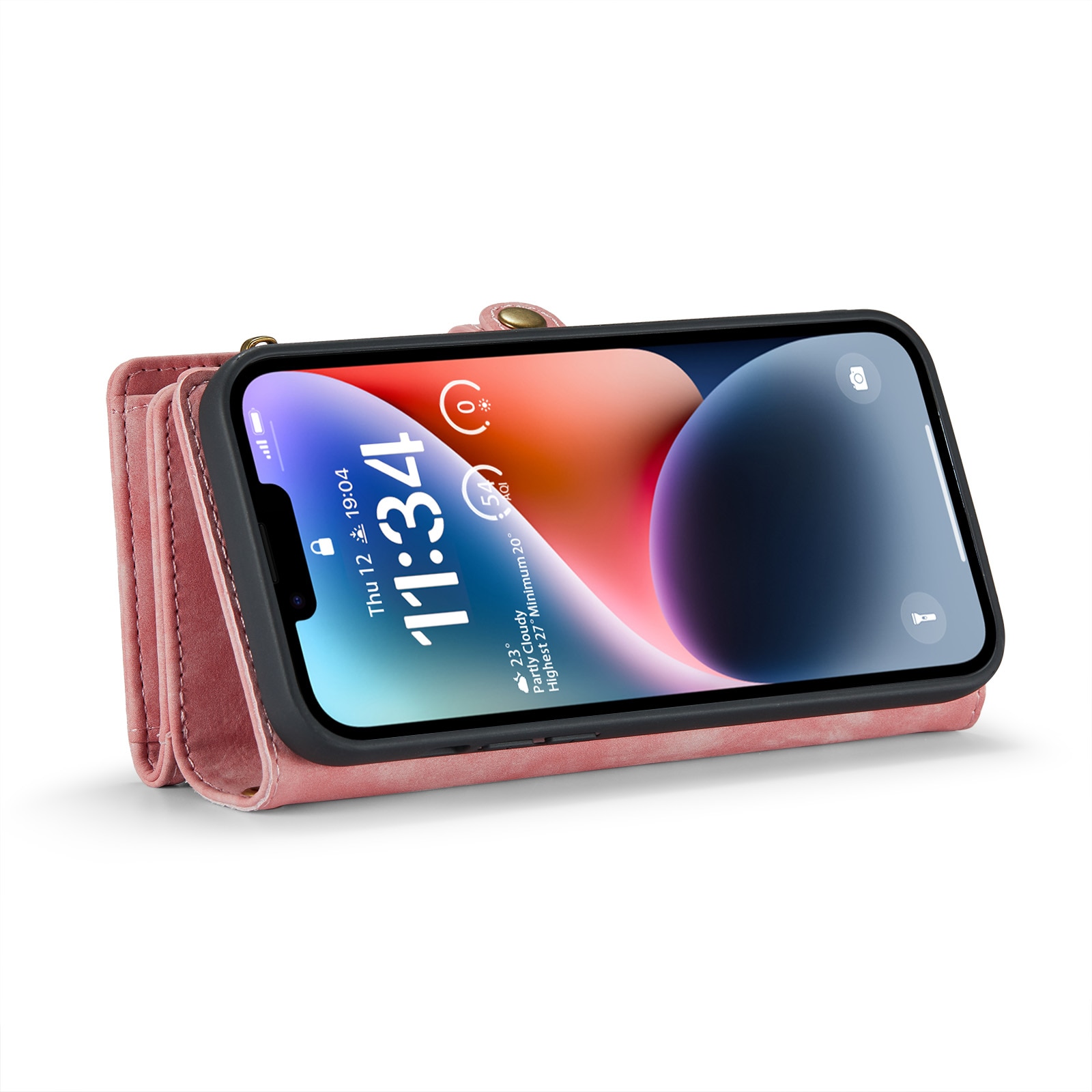 Multi-slot Mobiltaske iPhone 14 lyserød