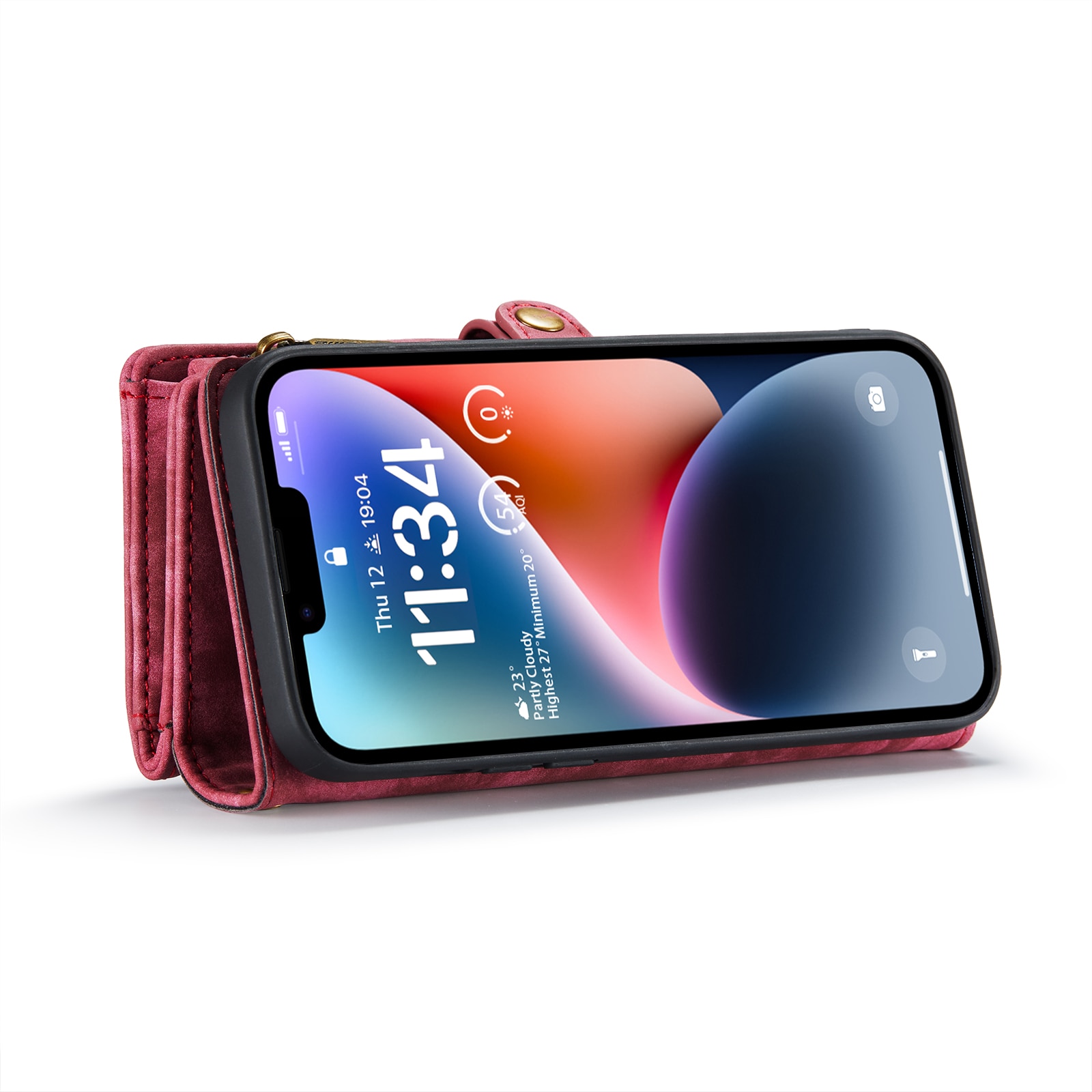 Multi-slot Mobiltaske iPhone 14 Plus rød