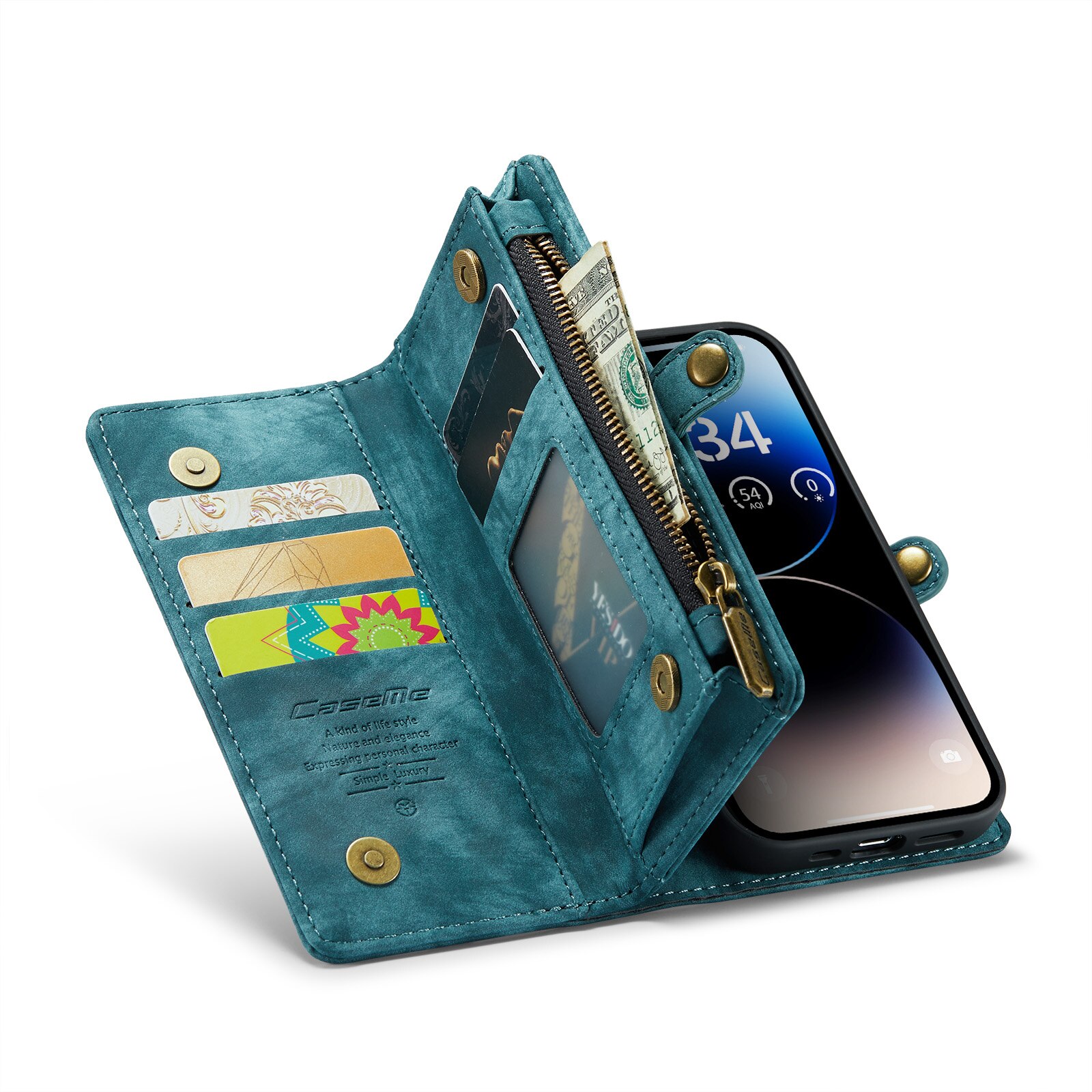 Multi-slot Mobiltaske iPhone 14 Pro Blå
