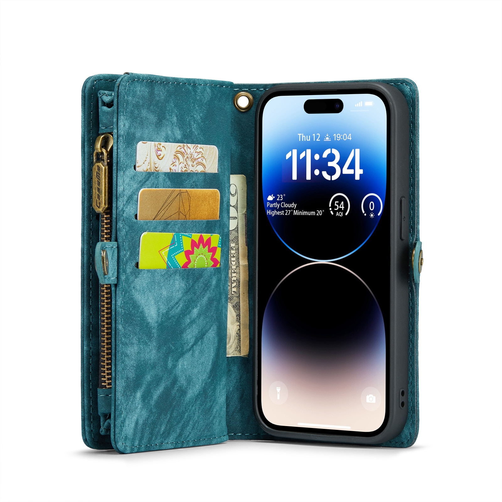 Multi-slot Mobiltaske iPhone 14 Pro Max blå