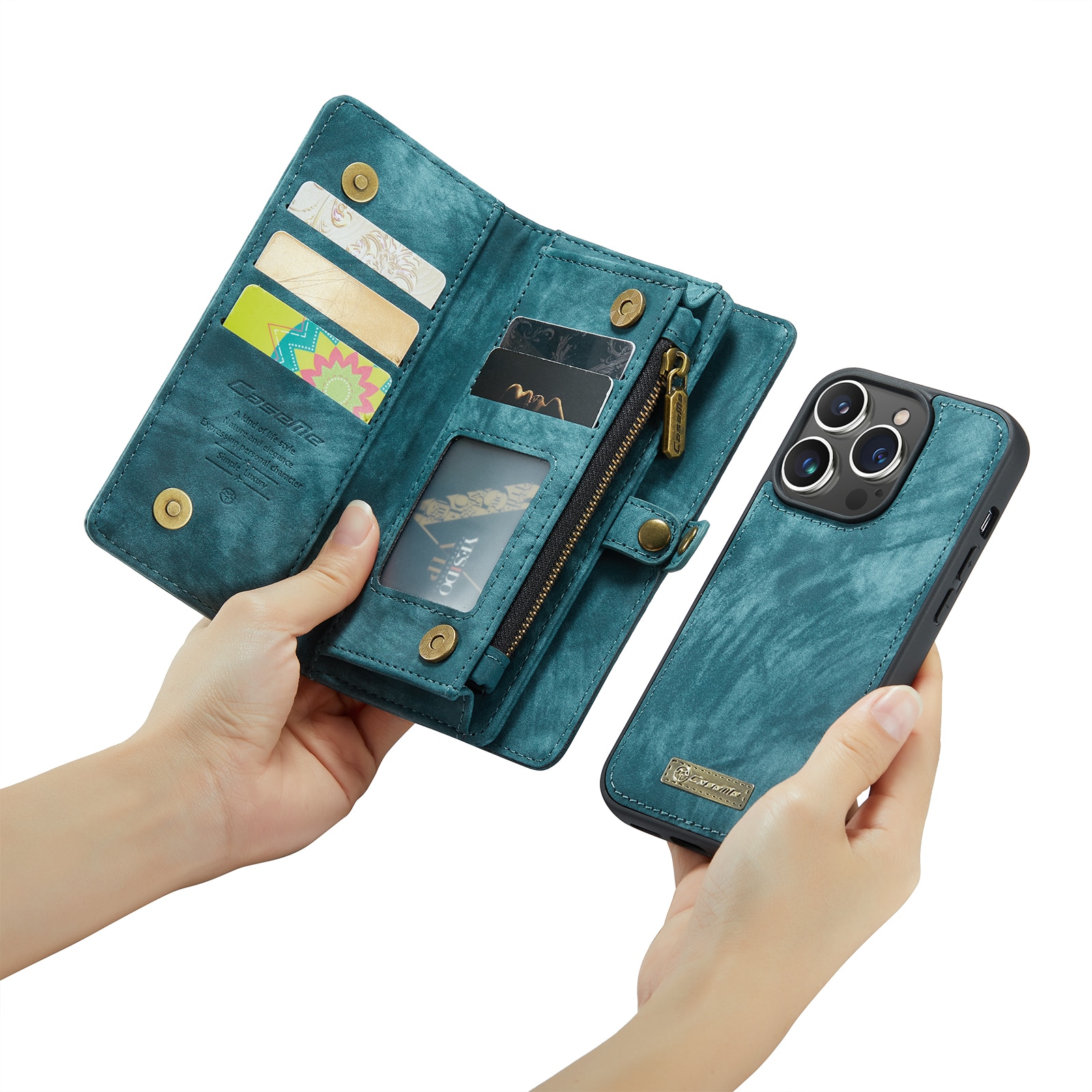 Multi-slot Mobiltaske iPhone 14 Pro Blå