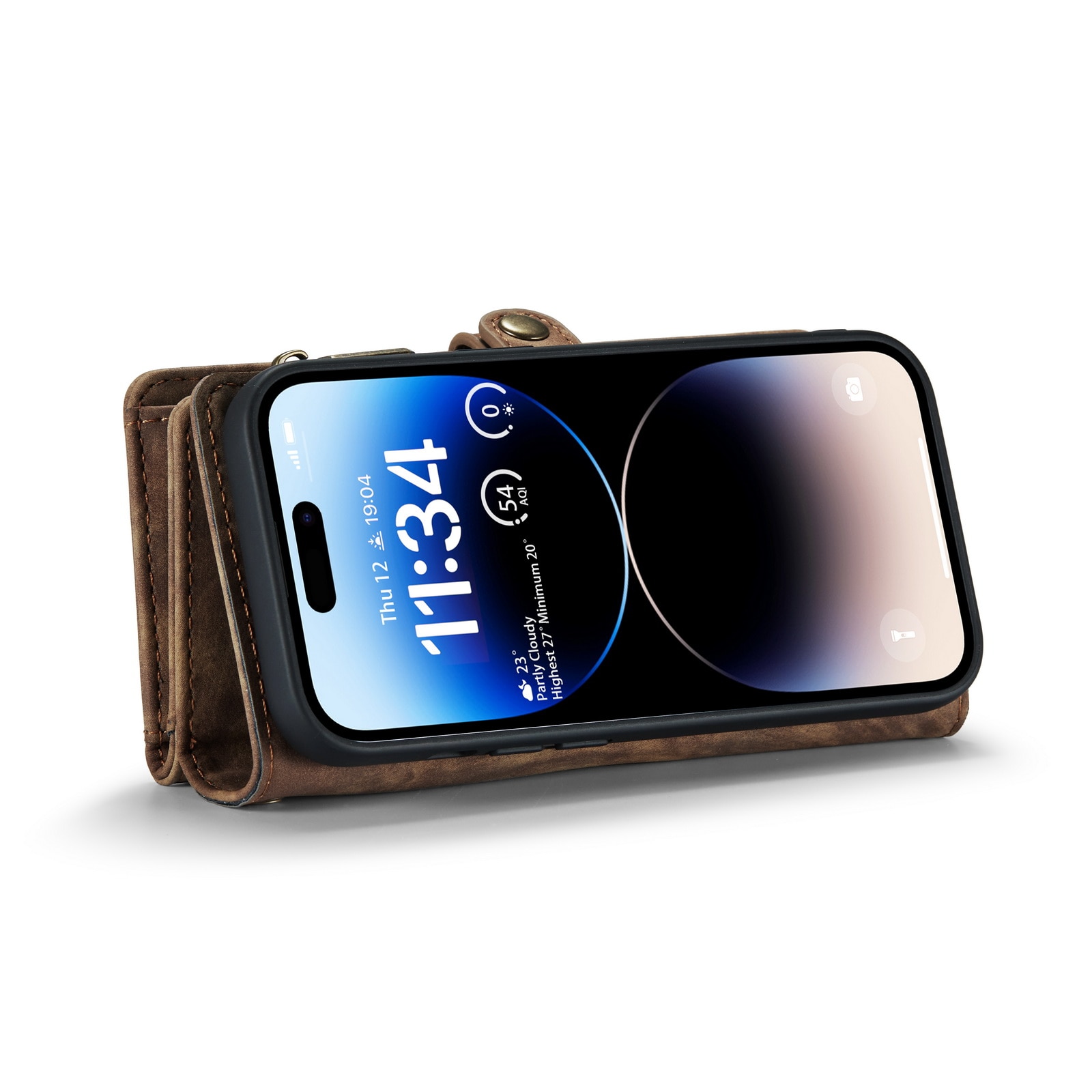 Multi-slot Mobiltaske iPhone 14 Pro Max brun