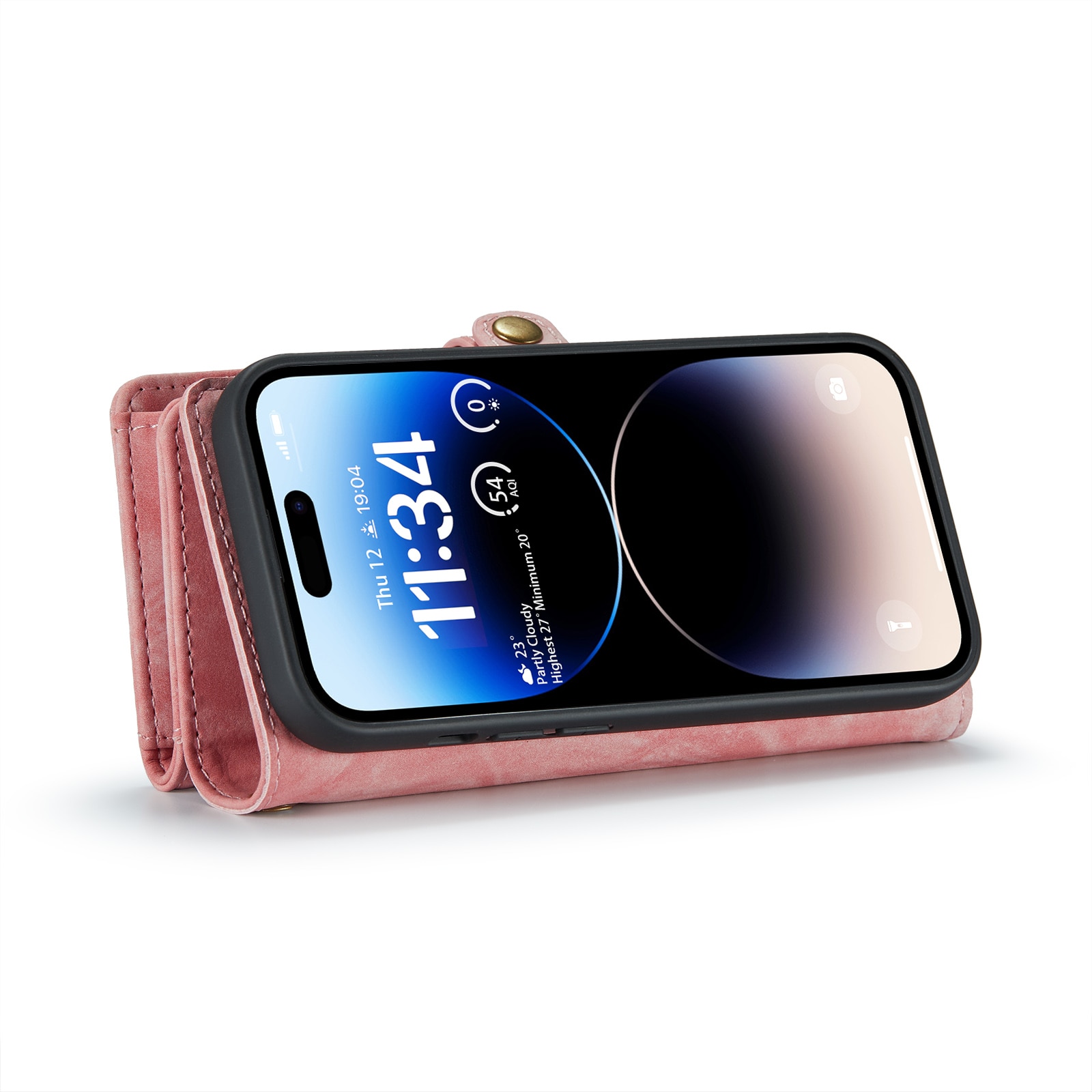 Multi-slot Mobiltaske iPhone 14 Pro lyserød
