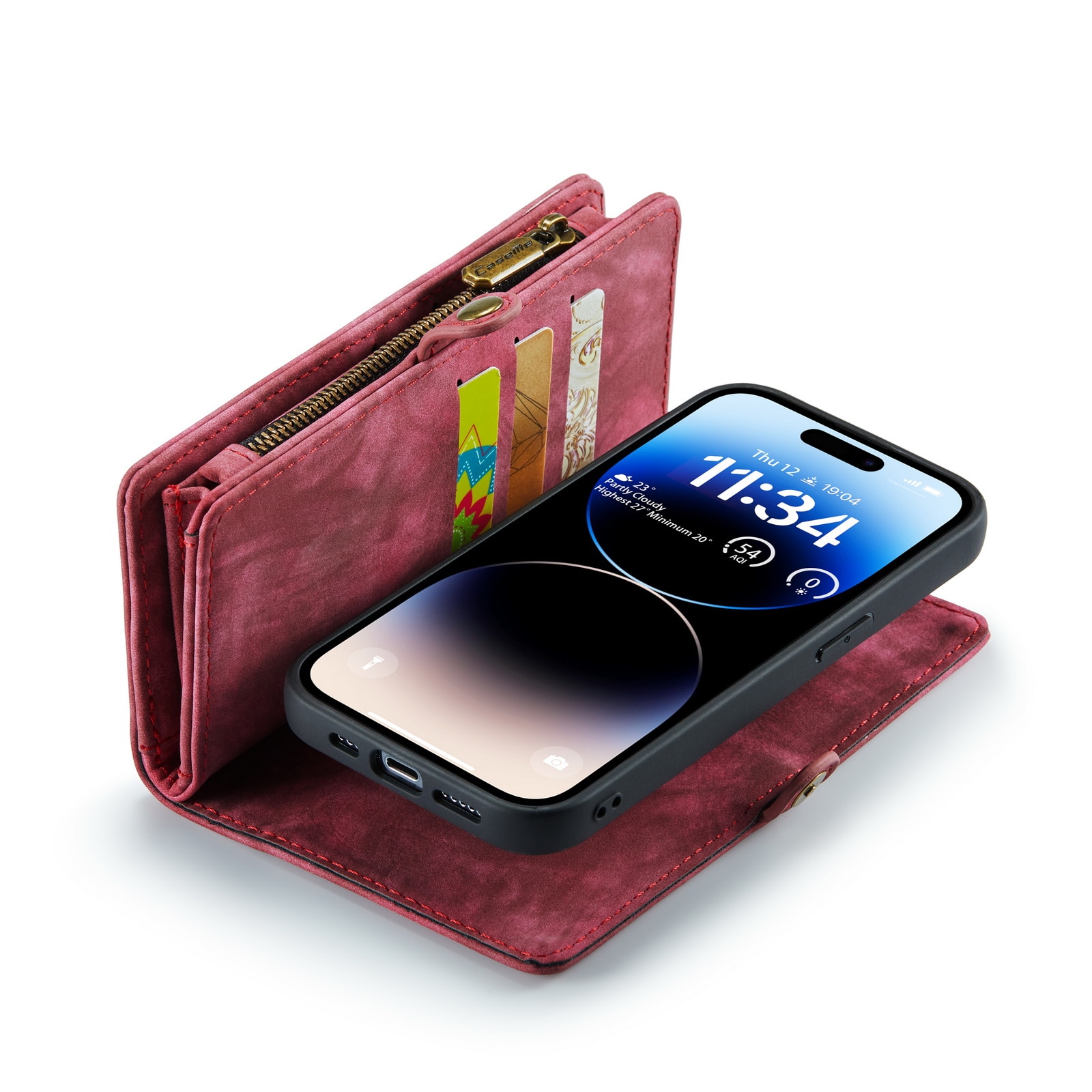 Multi-slot Mobiltaske iPhone 14 Pro Max Rød