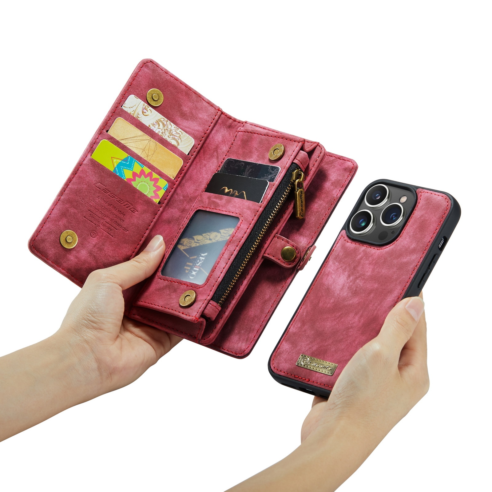 Multi-slot Mobiltaske iPhone 14 Pro Max Rød