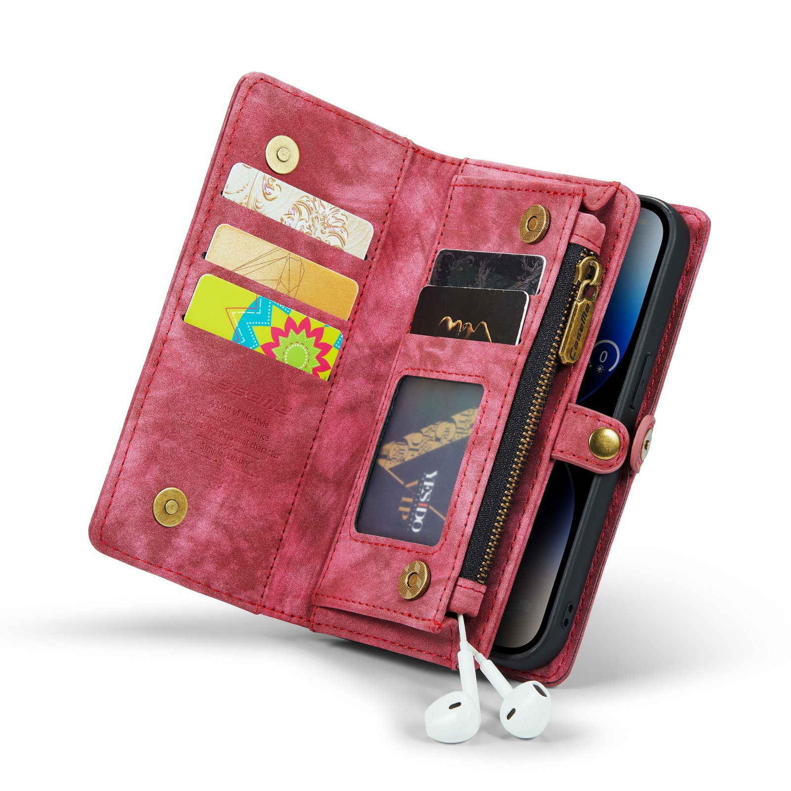 Multi-slot Mobiltaske iPhone 14 Pro Max Rød