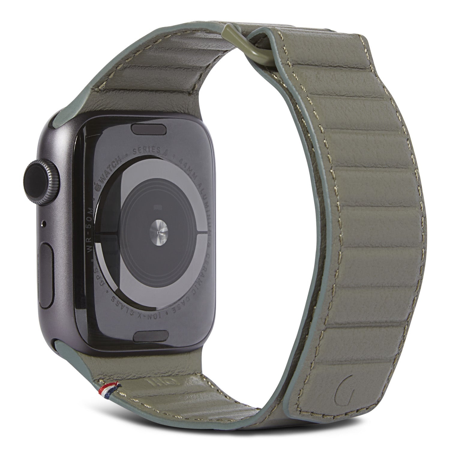 Leather Magnetic Traction Strap Apple Watch 41mm Series 7 Olive