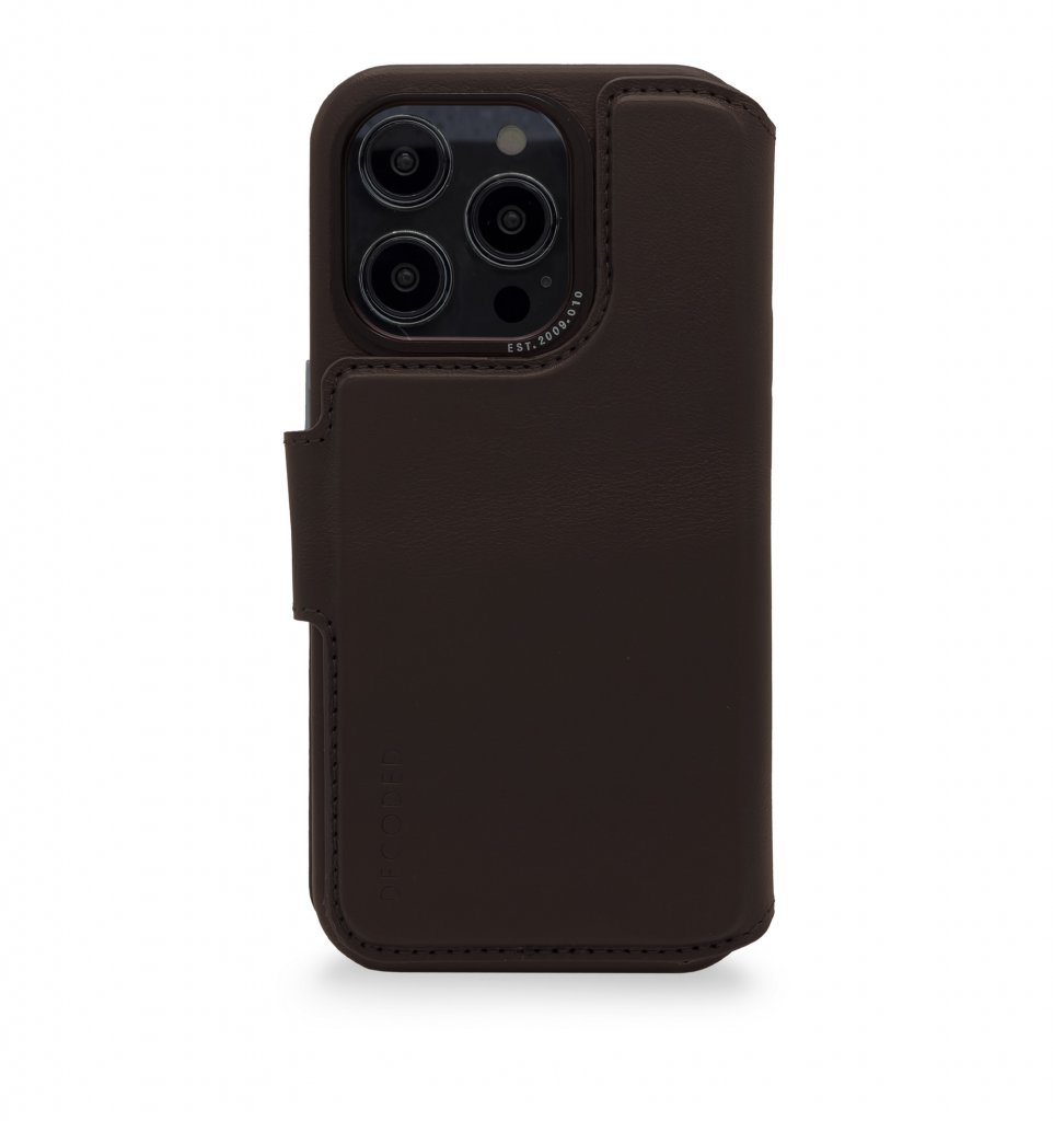 Detachable Wallet Leather iPhone 14 Pro Brown