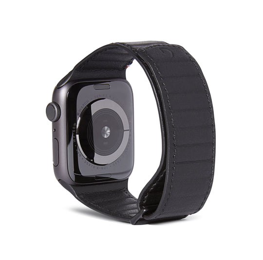 Leather Magnetic Traction Strap Apple Watch 41mm Series 8 Black