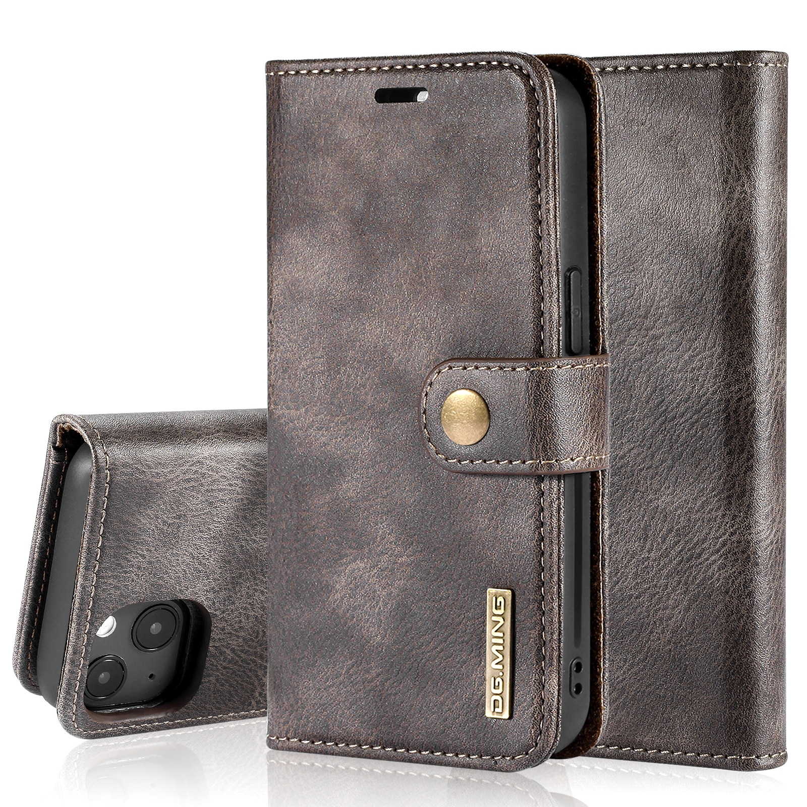 Magnet Wallet iPhone 13 Mini Brown