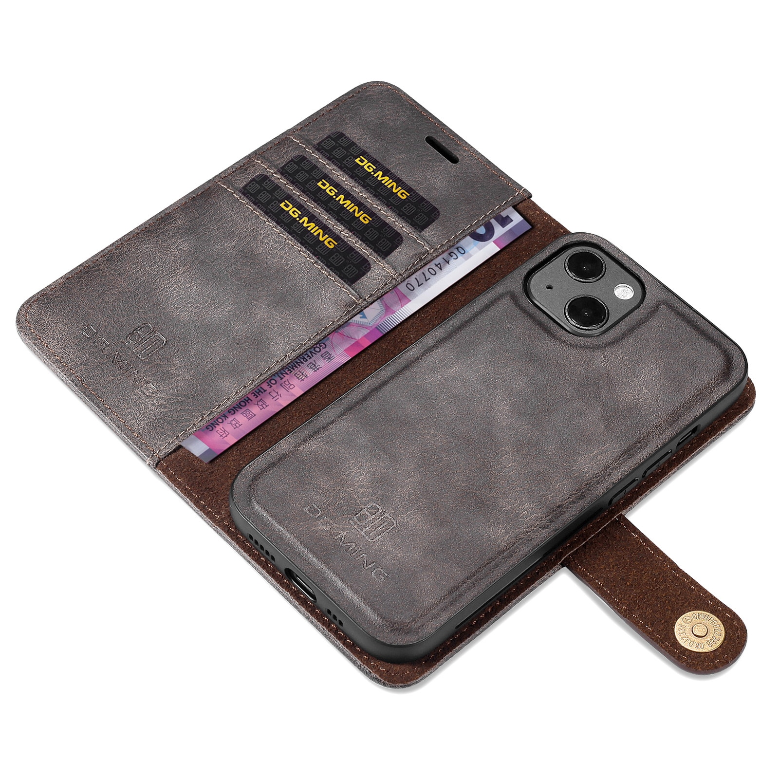 Magnet Wallet iPhone 13 Mini Brown