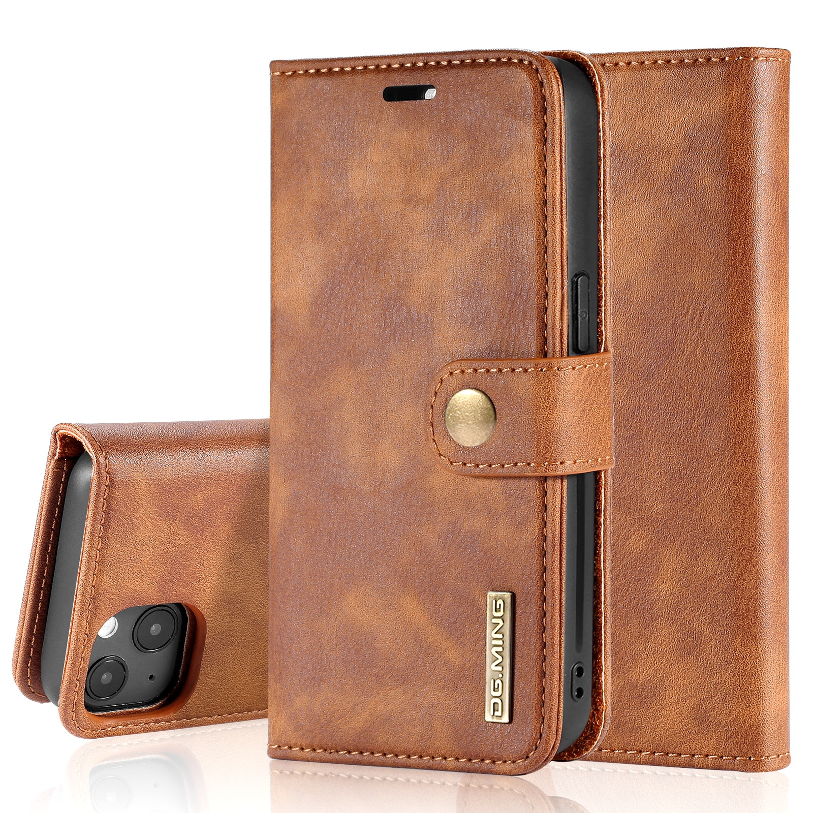 Magnet Wallet iPhone 14 Plus Cognac