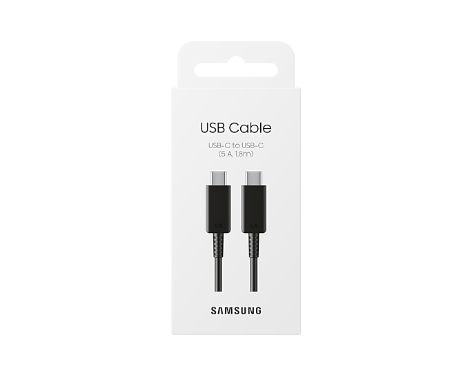 5A USB-C -> USB-C Kabel 1.8m sort