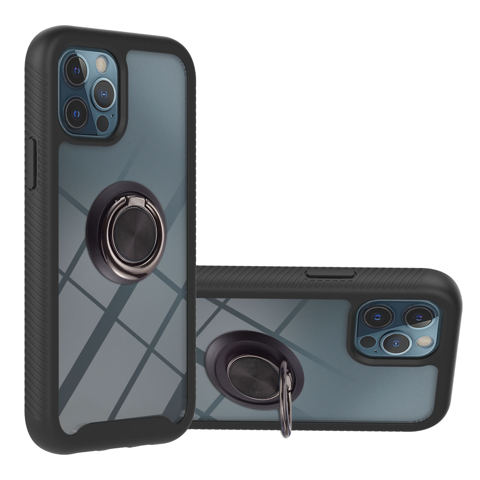 Full Cover Case ringholder iPhone 12/12 Pro sort