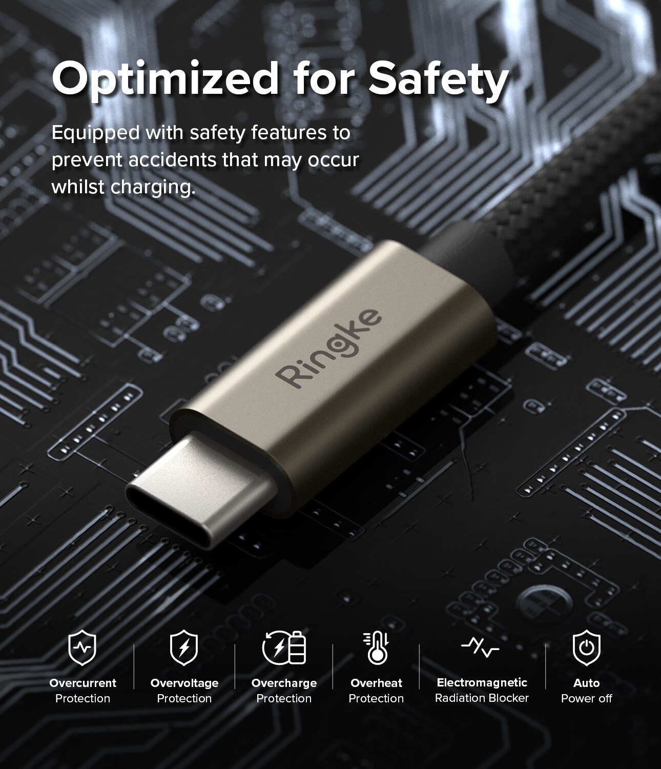 Fast Charging Basic Kabel USB-A -> USB-C 1m sort