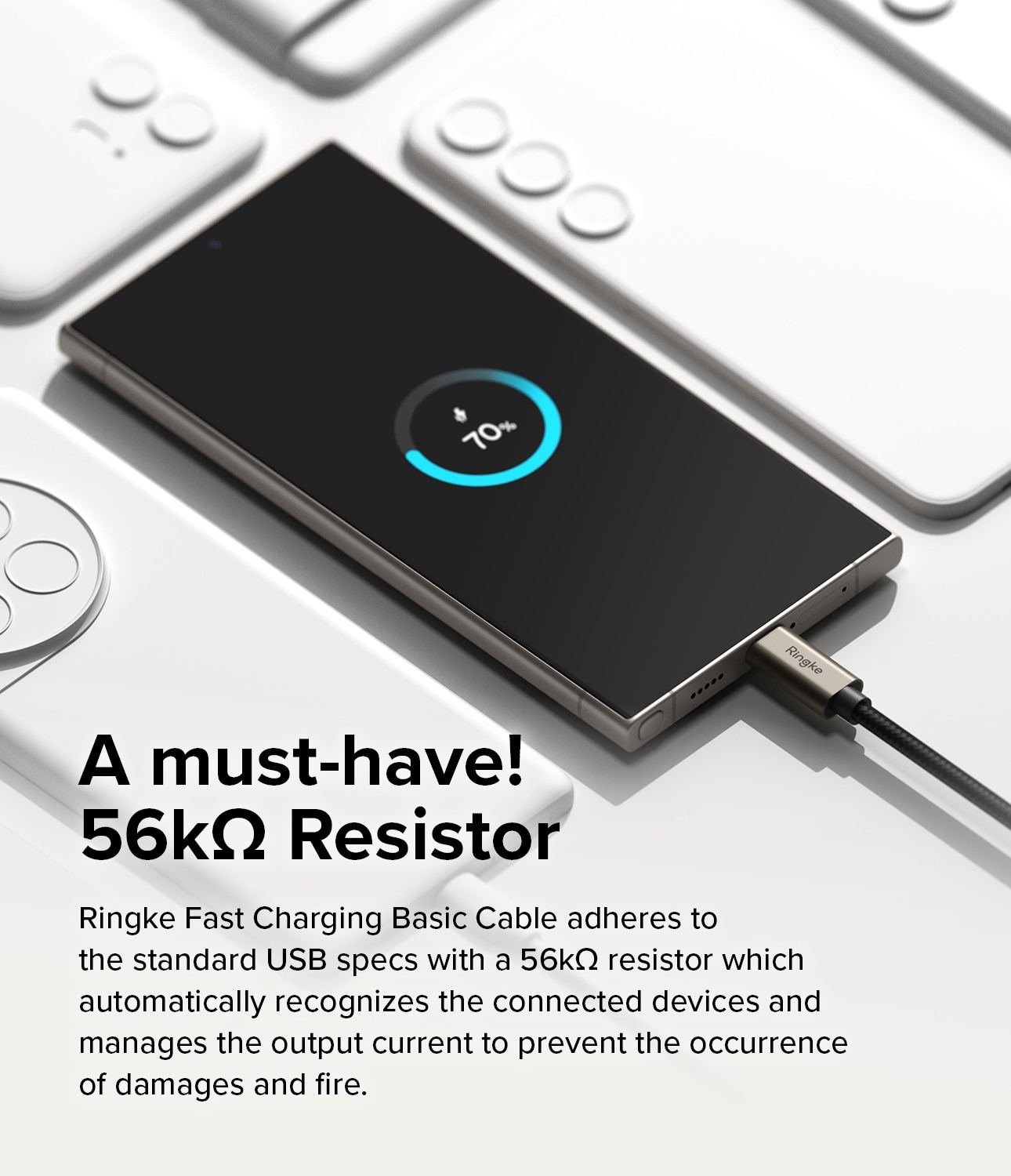 Fast Charging Basic Kabel USB-A -> USB-C 1m sort