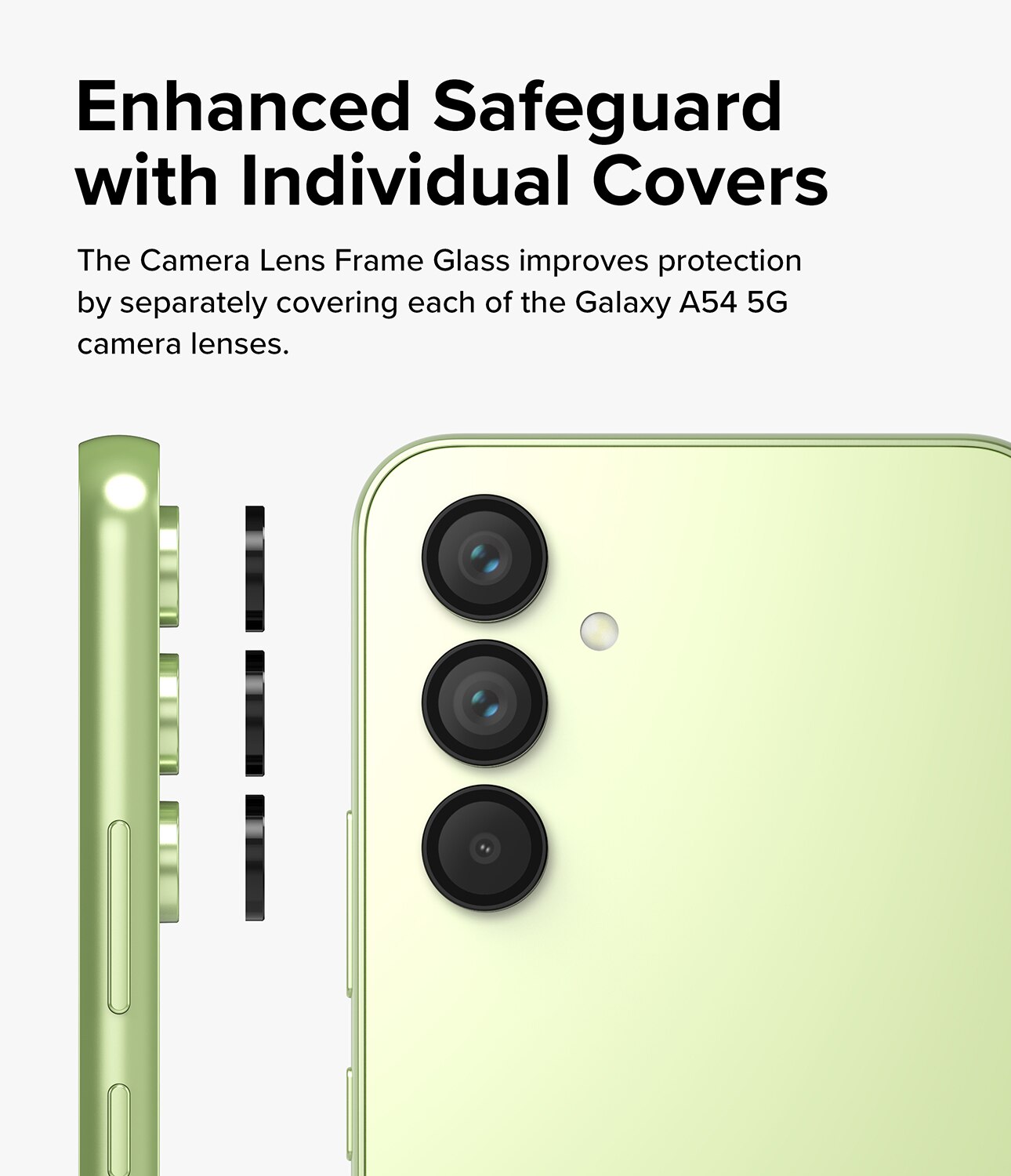 Camera Lens Frame Glass Samsung Galaxy A54 Sort