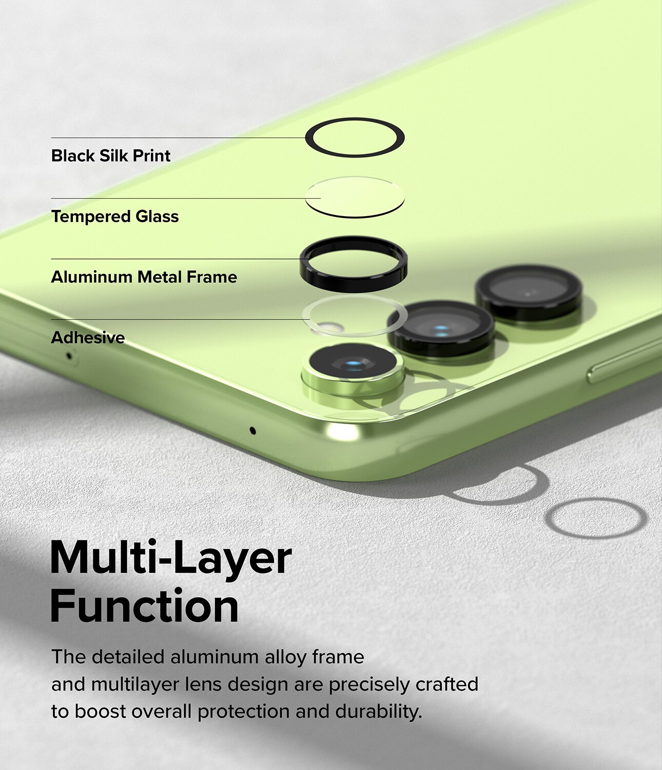 Camera Lens Frame Glass Samsung Galaxy A54 Sort