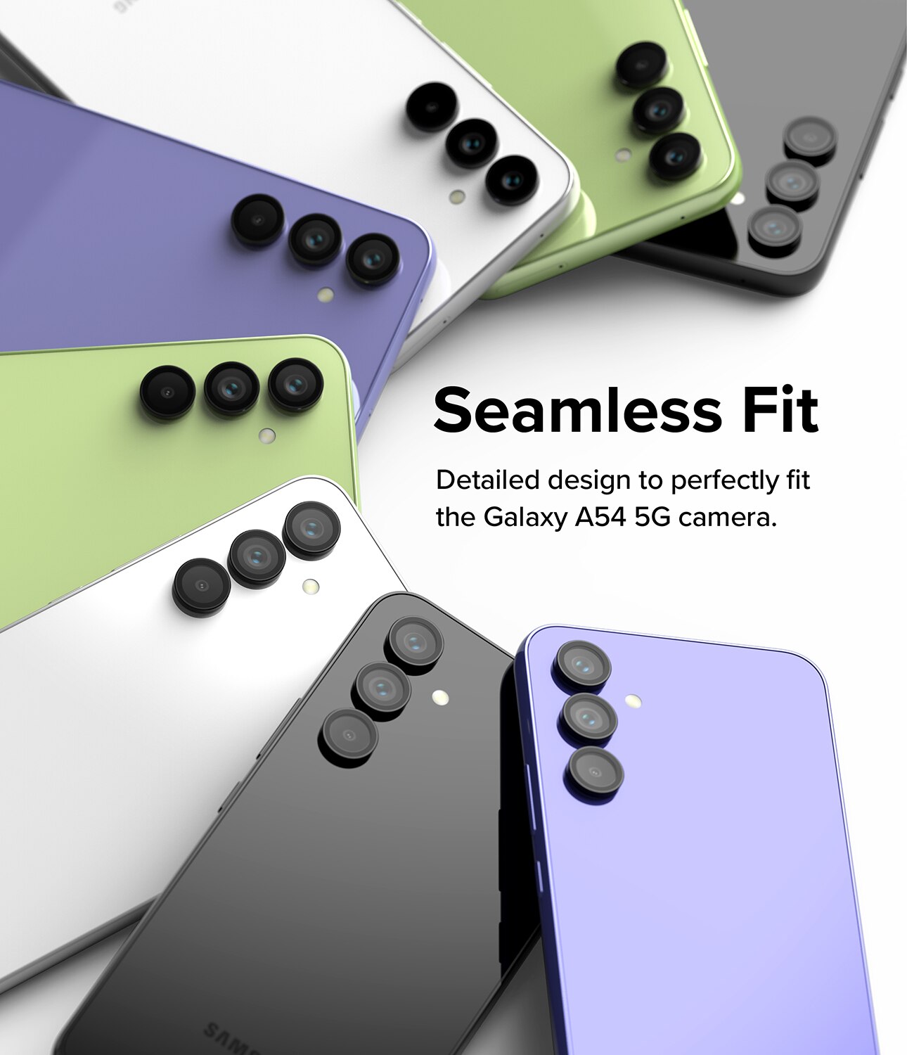 Camera Lens Frame Glass Samsung Galaxy A54 Sort
