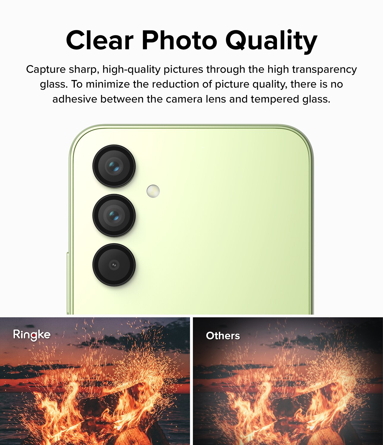 Camera Lens Frame Glass Samsung Galaxy A54 Sort