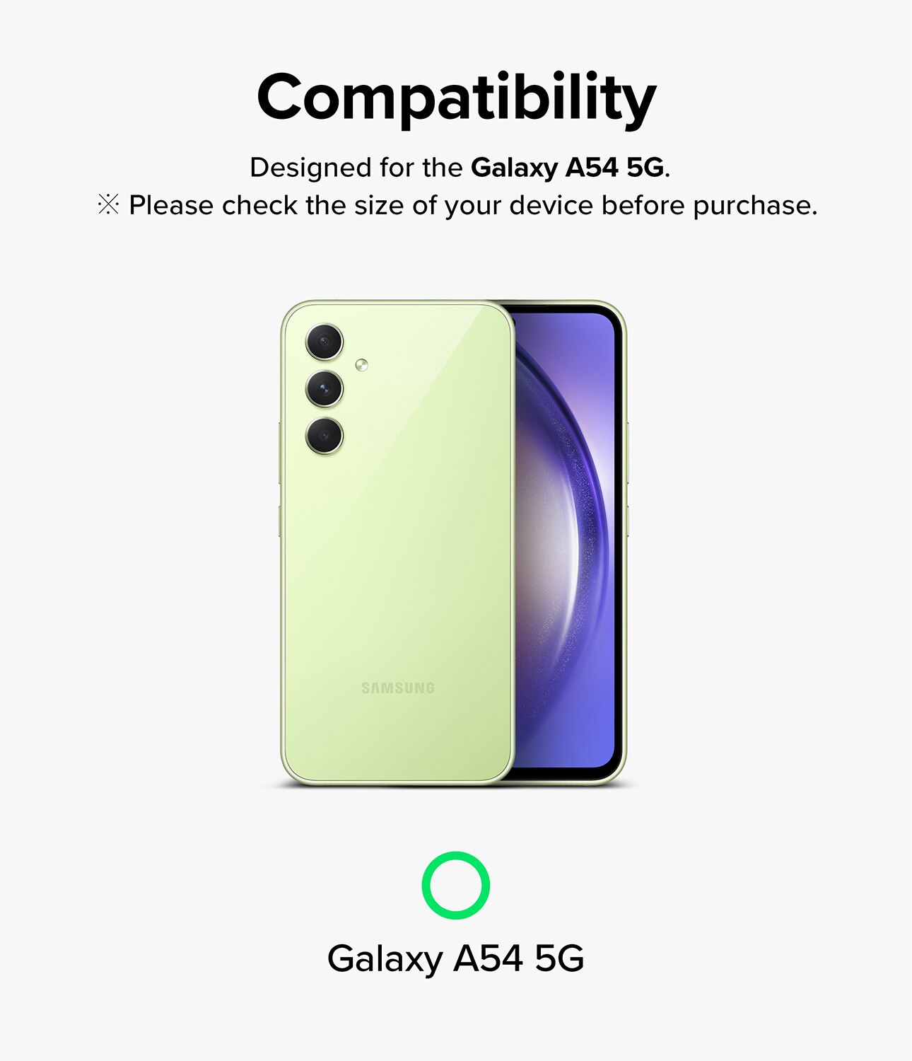 Camera Lens Frame Glass Samsung Galaxy A54 Sort