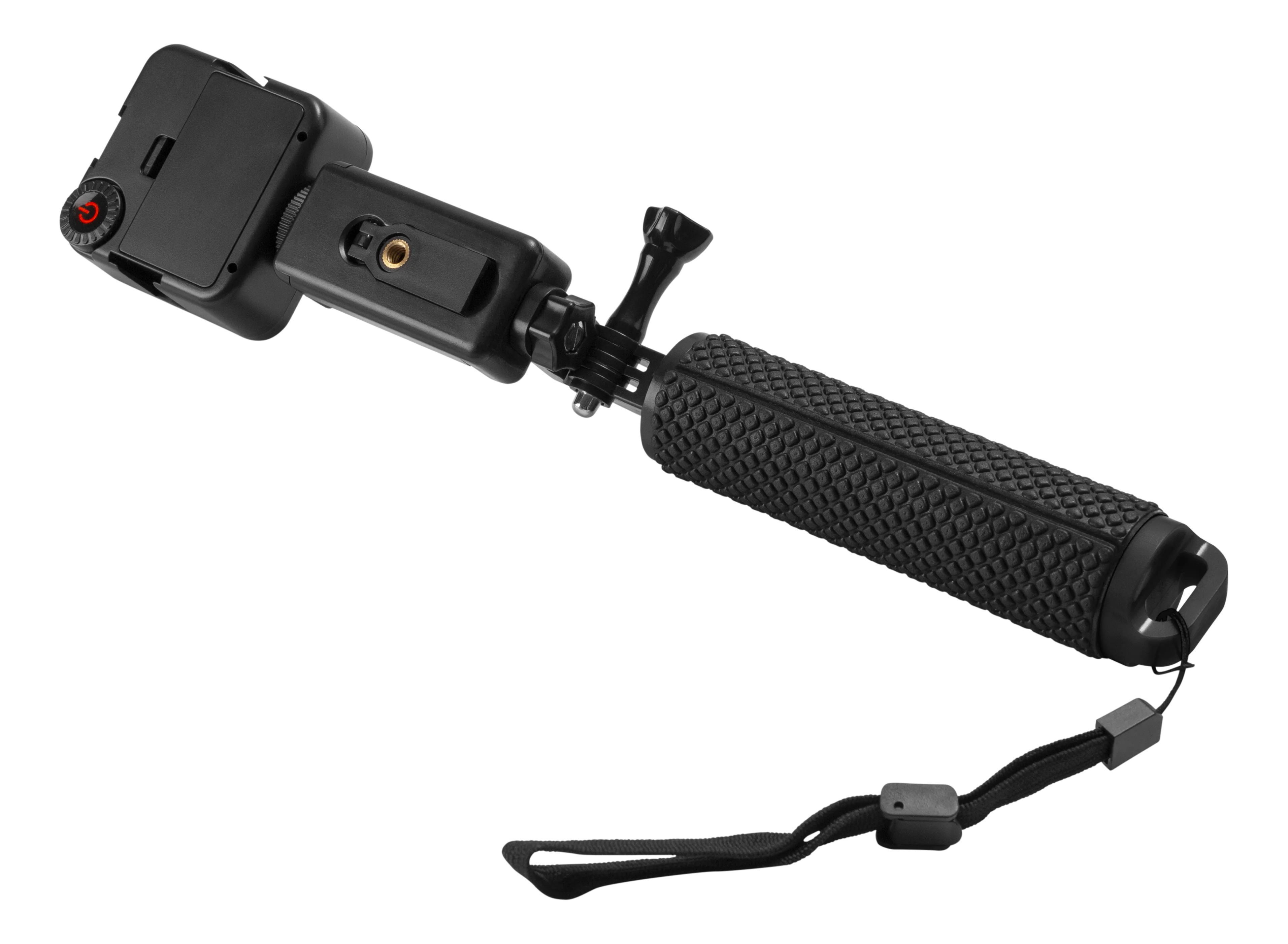 Selfie Stick med LED-belysning sort