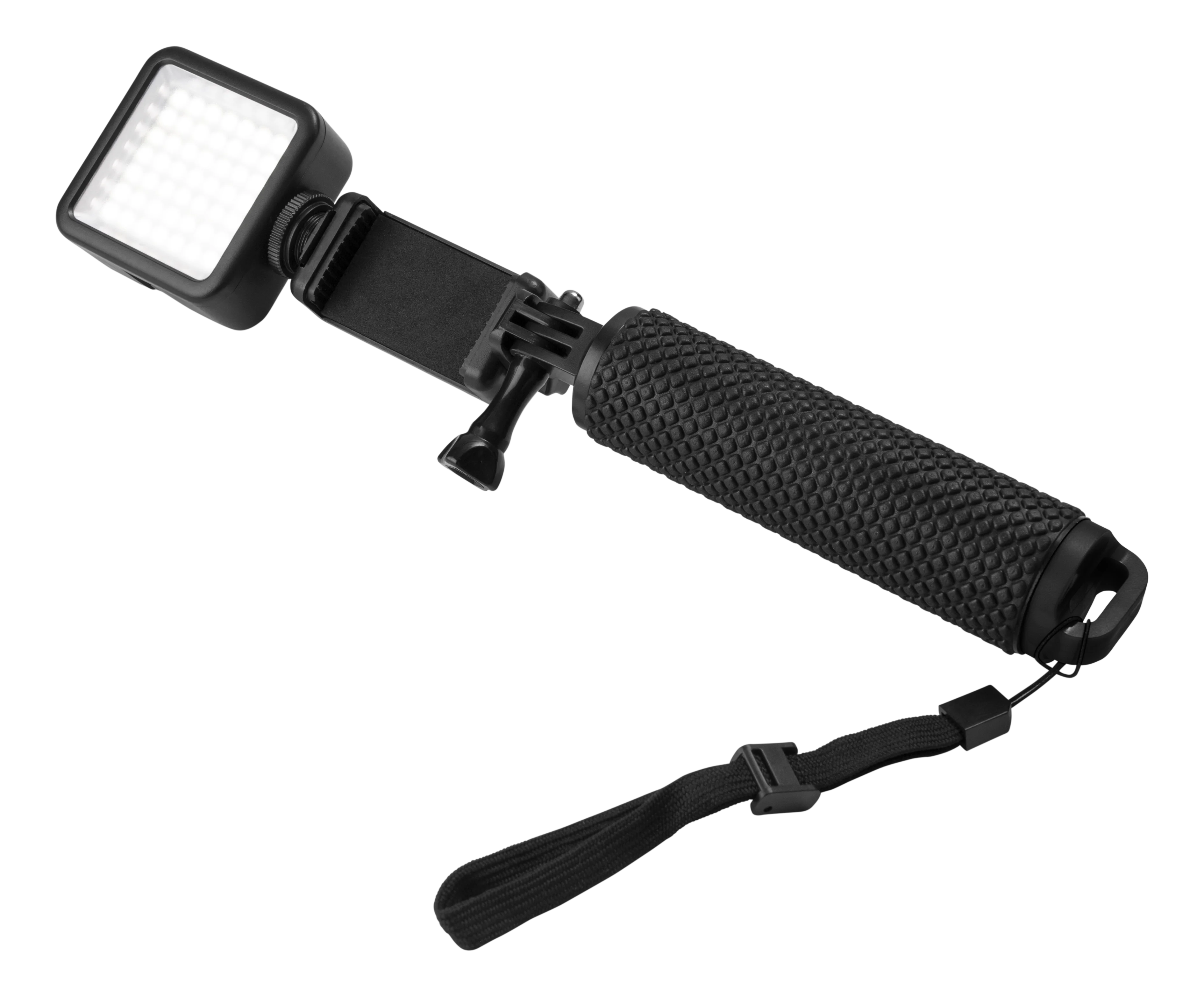 Selfie Stick med LED-belysning sort