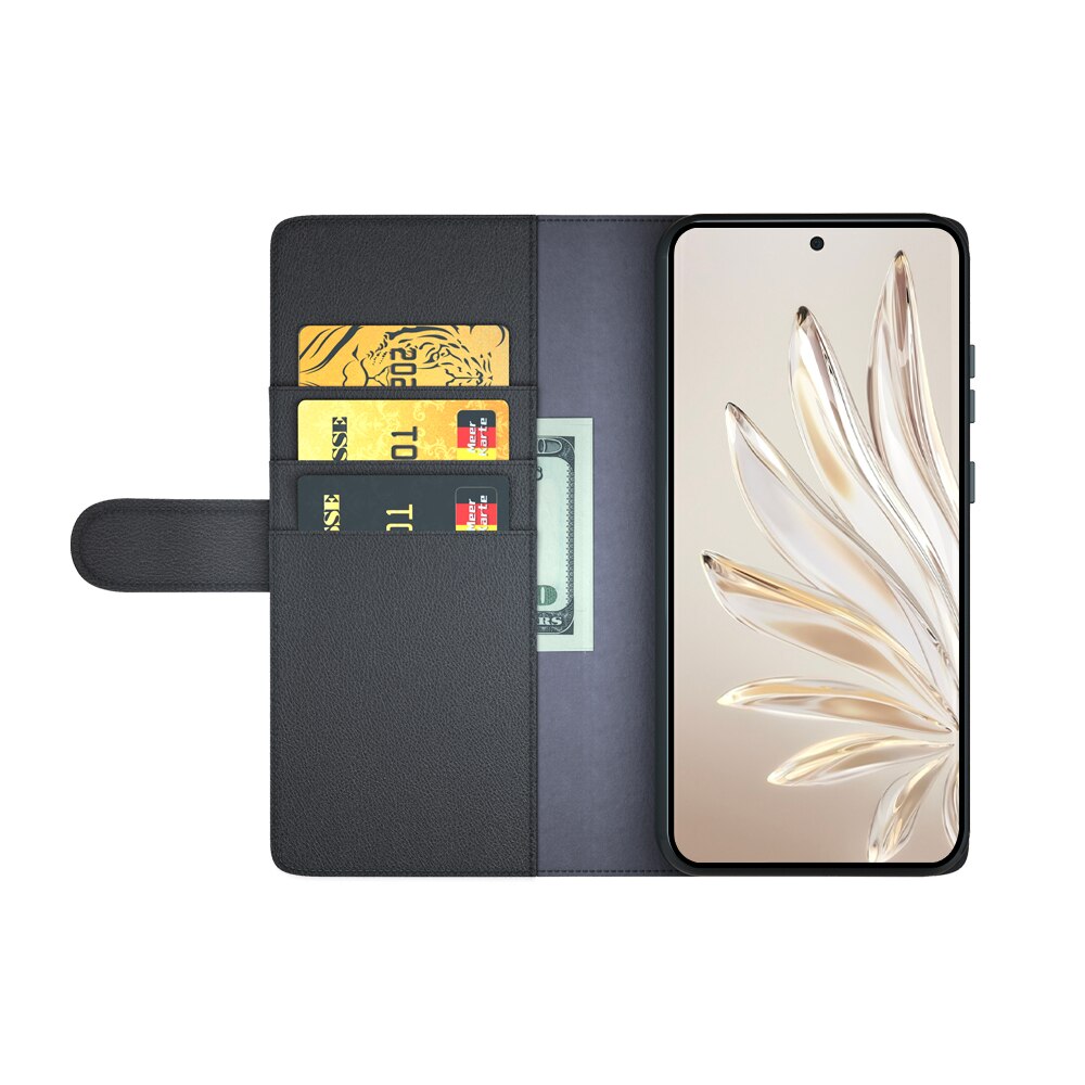 Ægte Læderetui  Honor 70 Sort