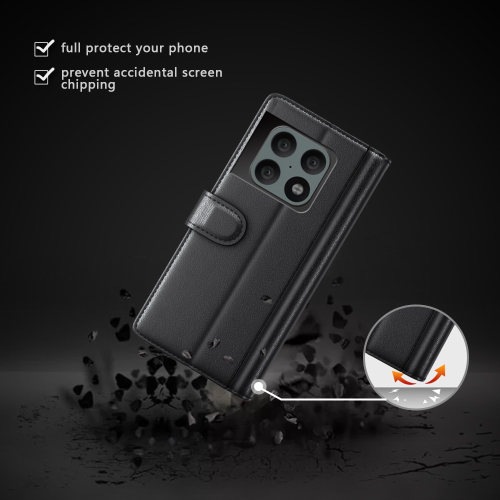 Ægte Læderetui OnePlus 10 Pro sort
