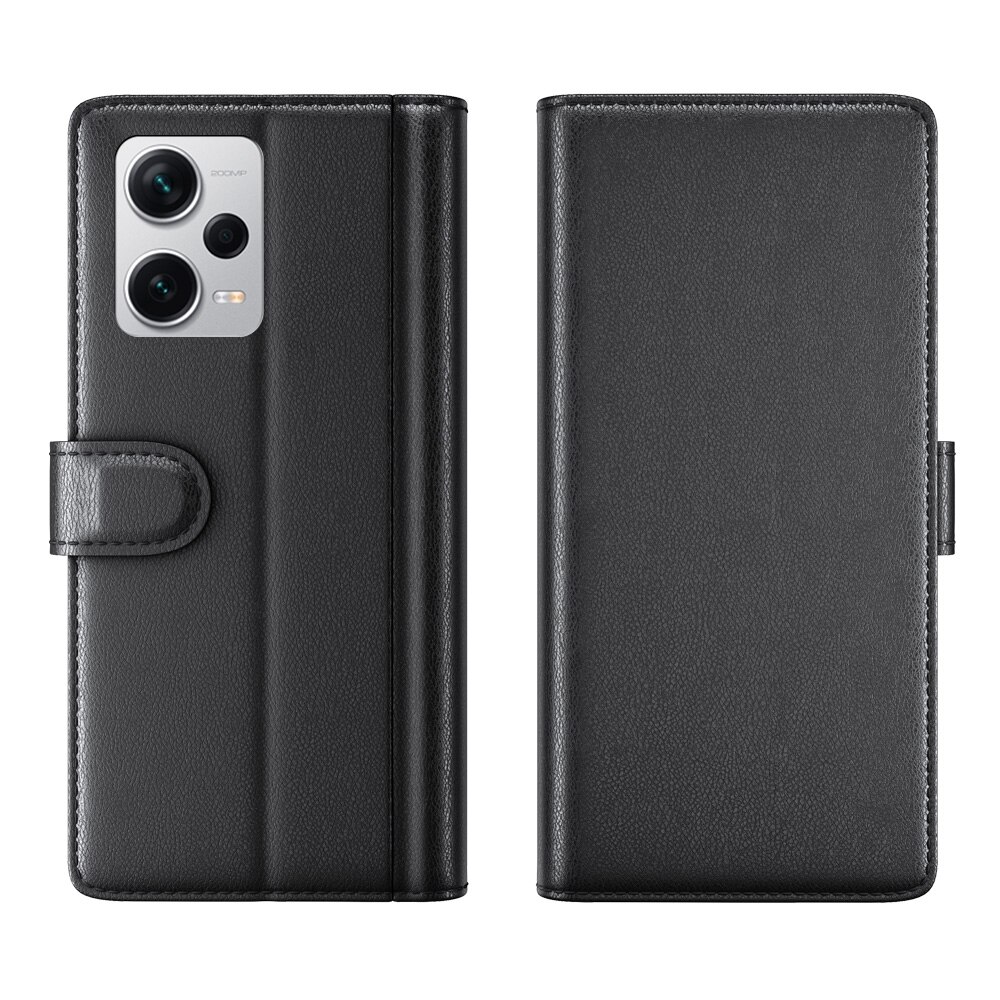 Ægte Læderetui Xiaomi Redmi Note 12 Pro Plus Sort