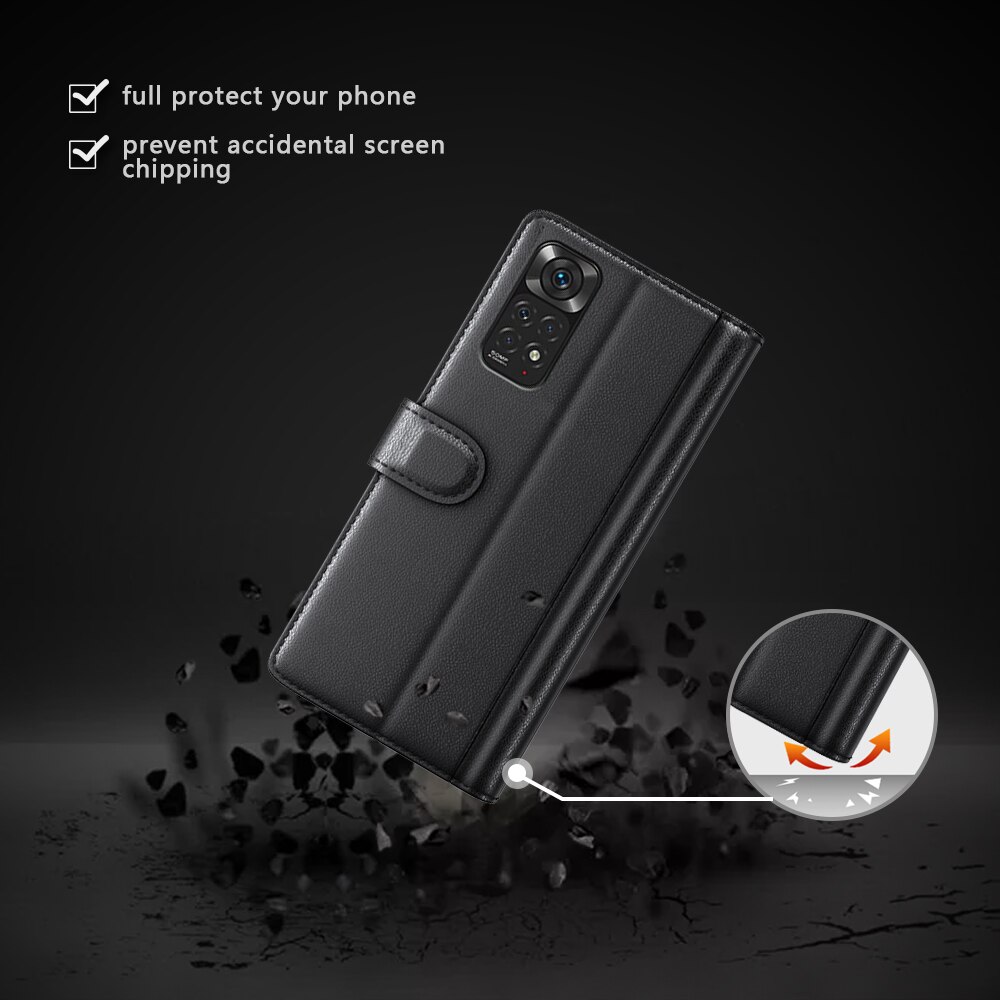 Ægte Læderetui Xiaomi Redmi Note 11 Sort
