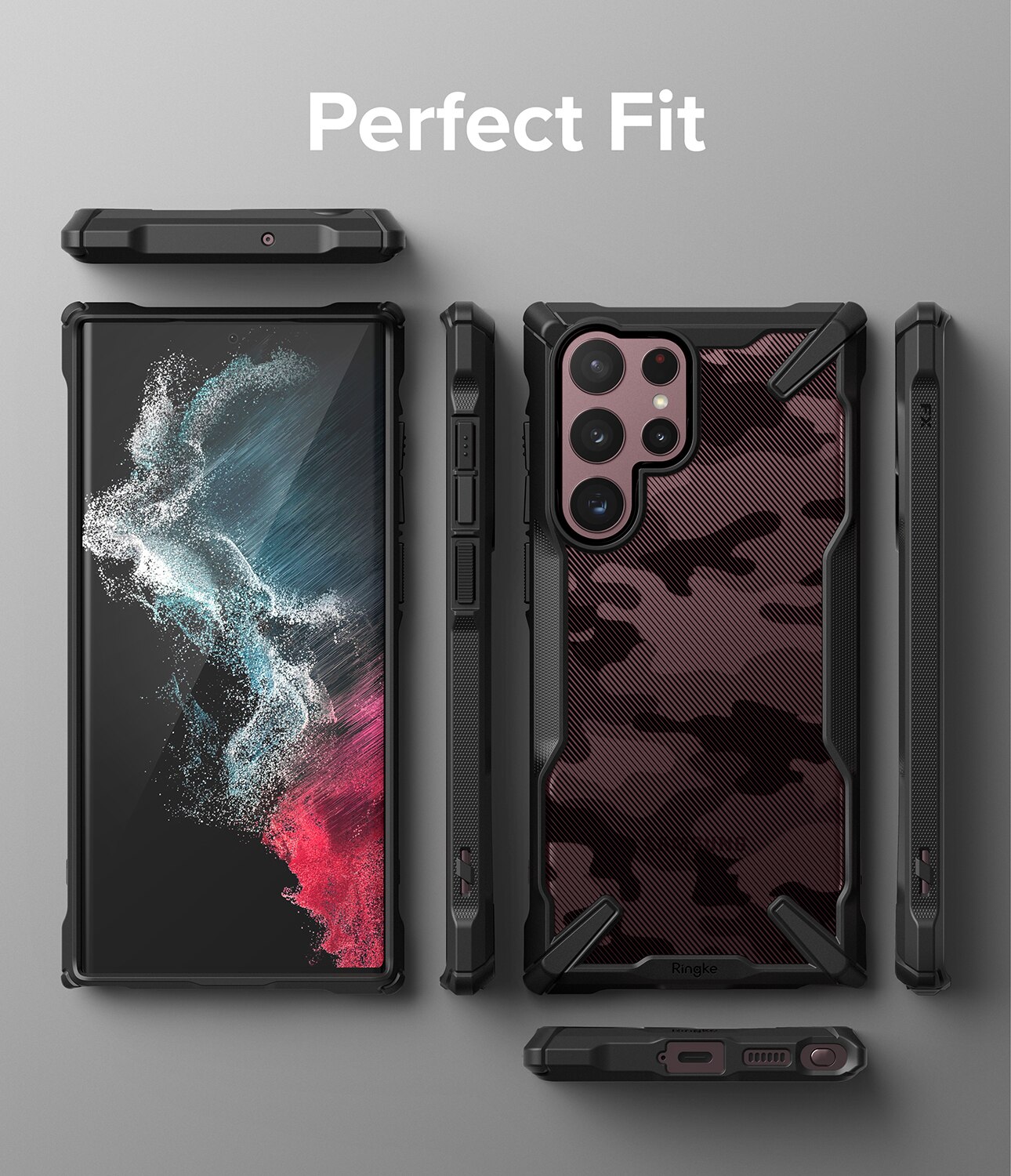 Fusion X Design Case Galaxy S22 Ultra Camo Black