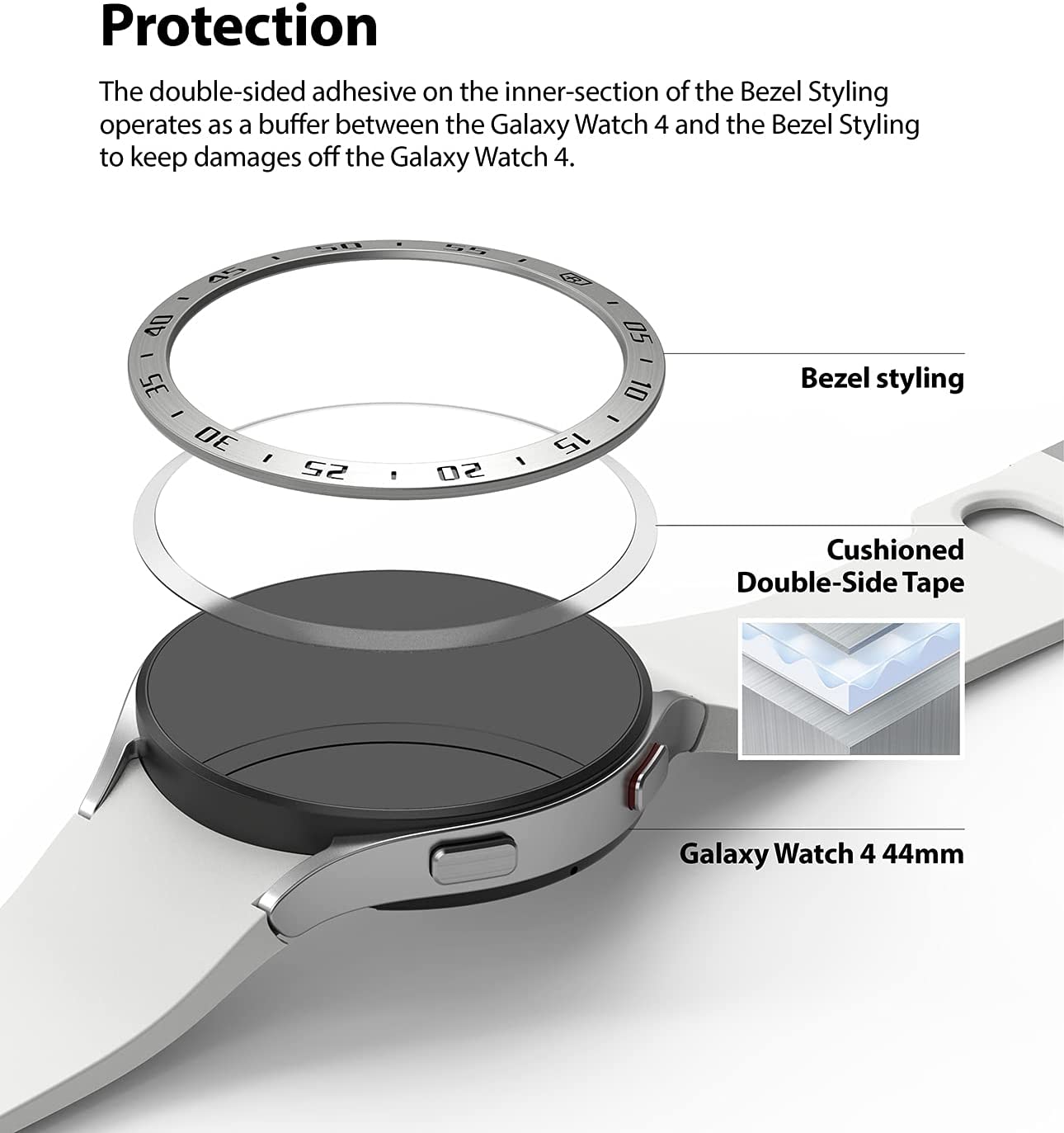 Bezel Styling Galaxy Watch 4 44mm Silver