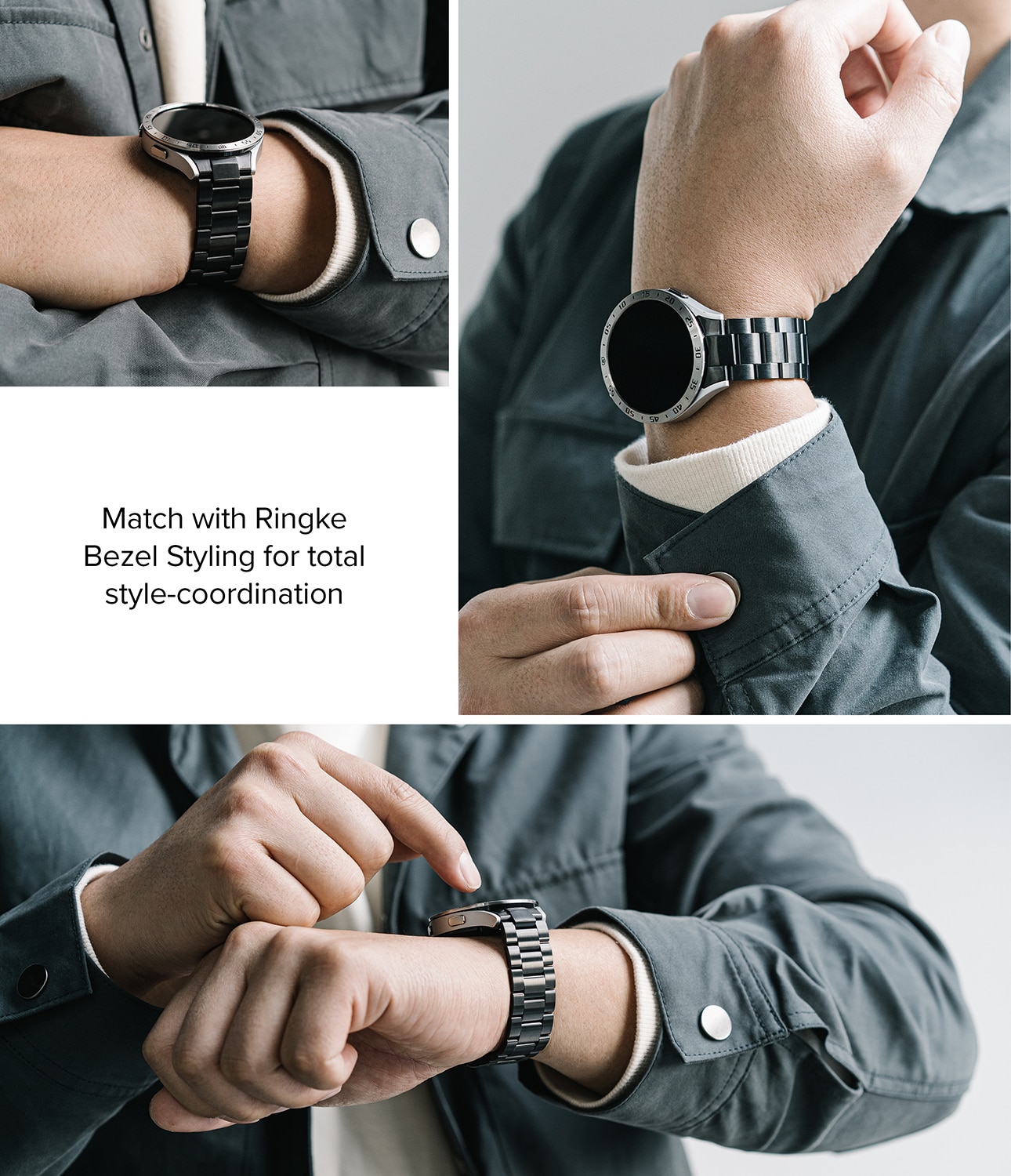 Metal One Armband Samsung Galaxy Watch 4/5 44mm Black