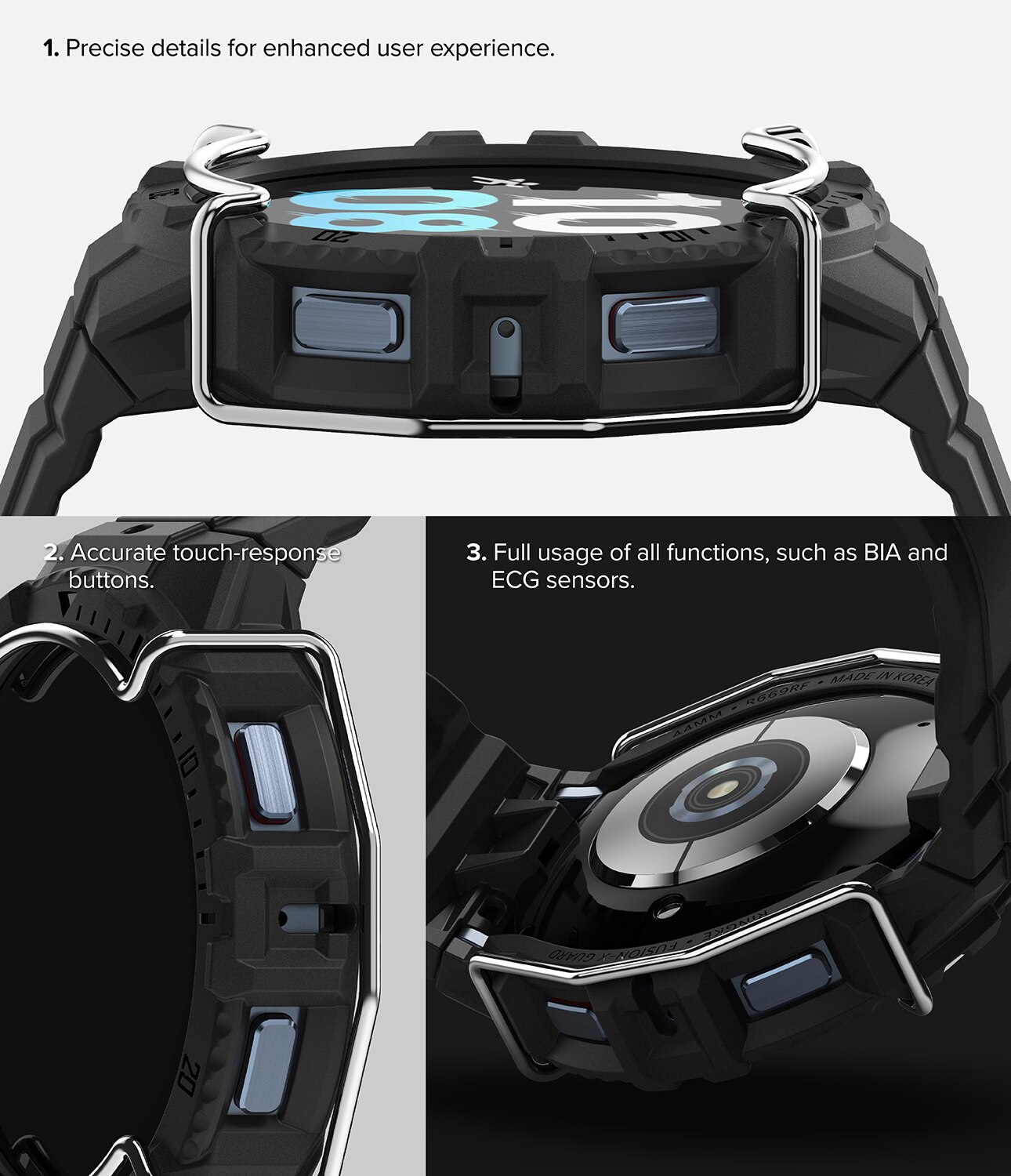 Fusion-X Guard Case+Band Samsung Galaxy Watch 5 44mm Black