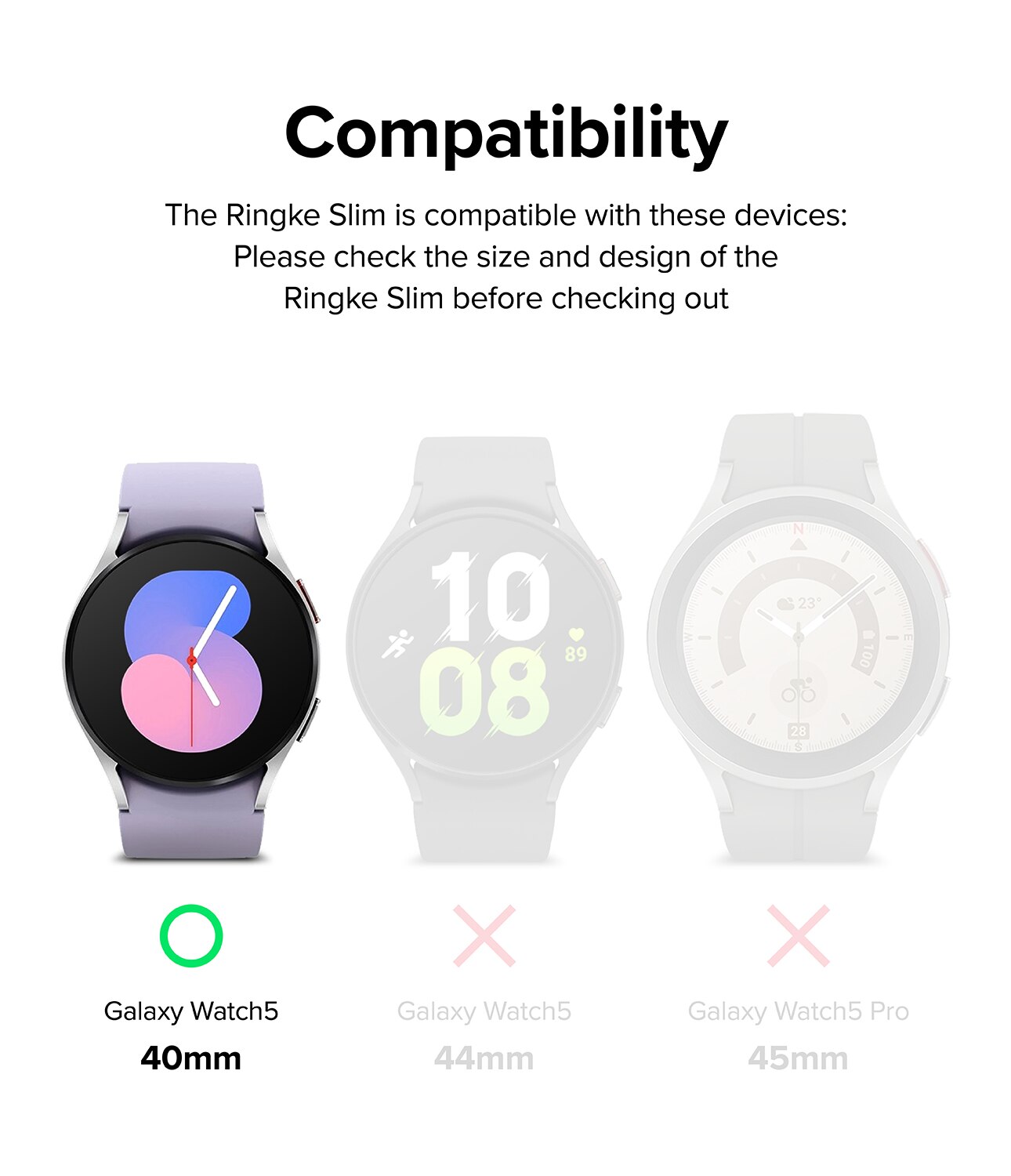 Slim Case (2-pack) Samsung Galaxy Watch 5 40mm Flerfarvet/mønster