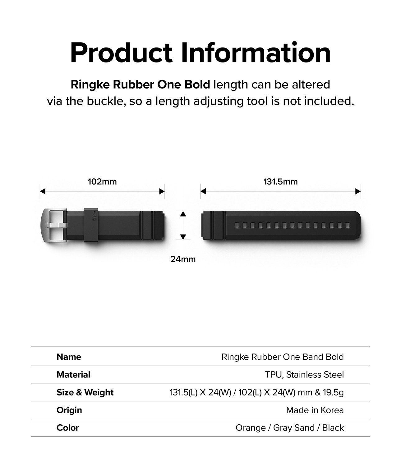 Rubber One Bold Band Withings ScanWatch Nova Black