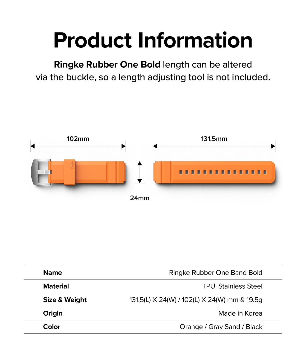 Rubber One Bold Band Samsung Galaxy Watch 6 40mm Orange