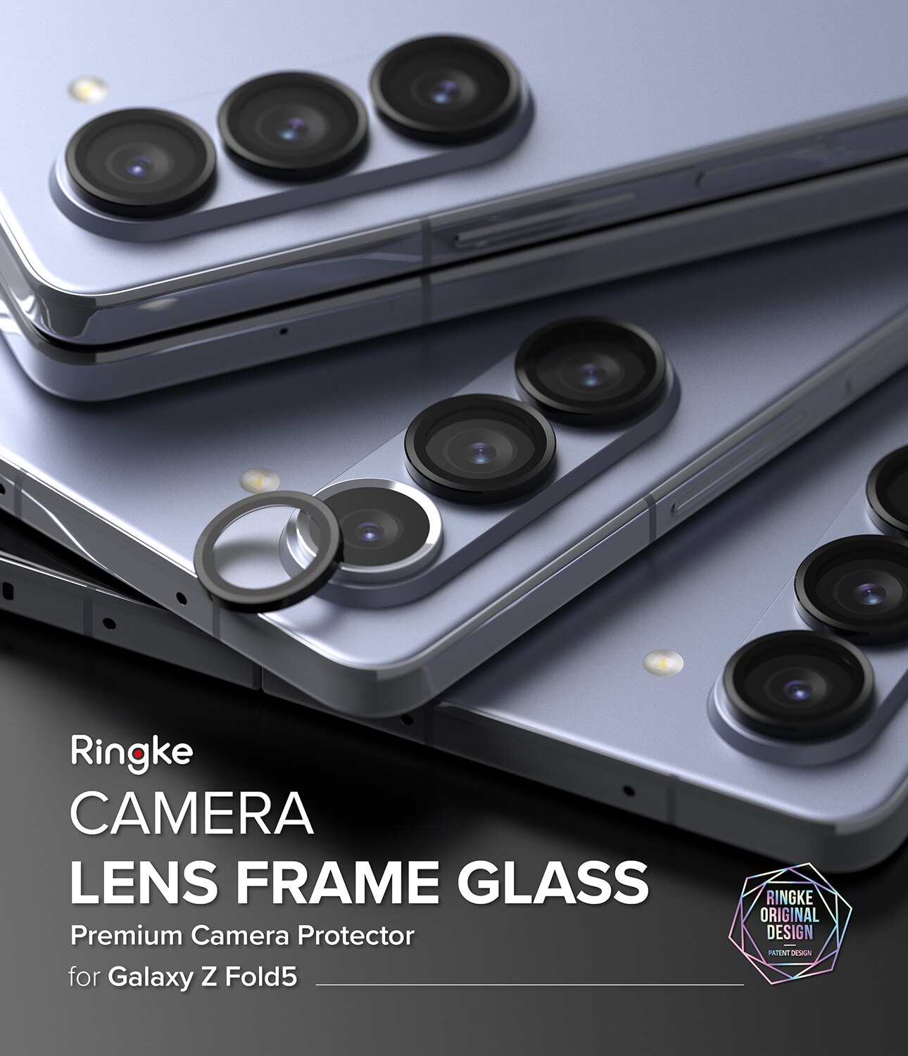 Camera Lens Frame Glass Samsung Galaxy Z Fold 5 Black