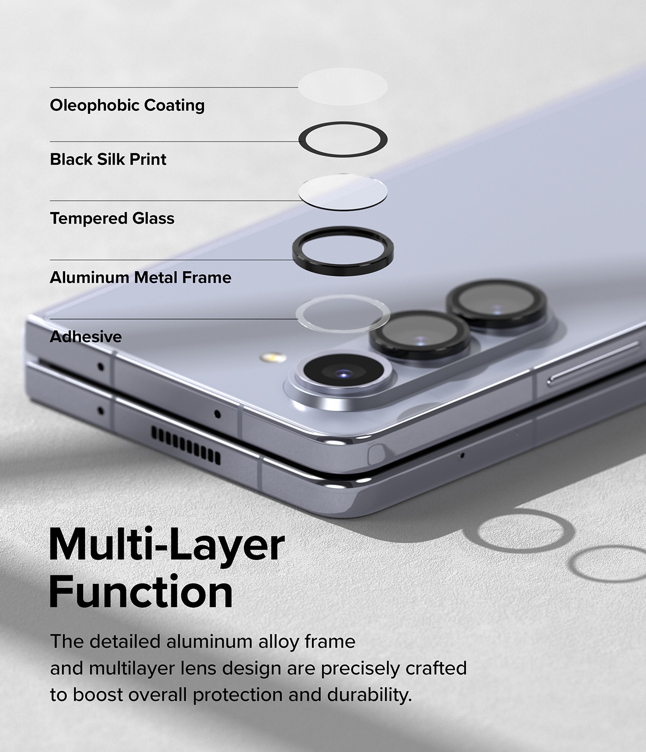 Camera Lens Frame Glass Samsung Galaxy Z Fold 5 Black