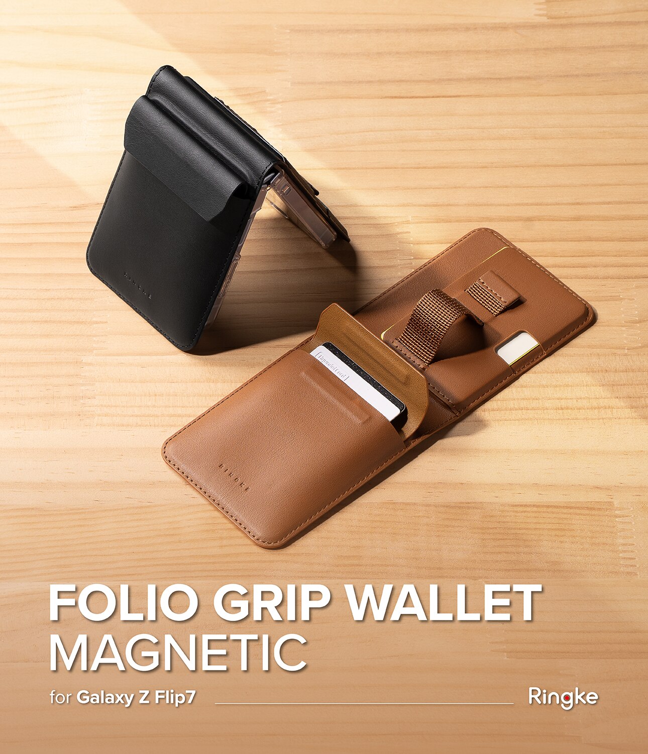 Folio Grip Wallet Magnetic Samsung Galaxy Z Flip 7 Black