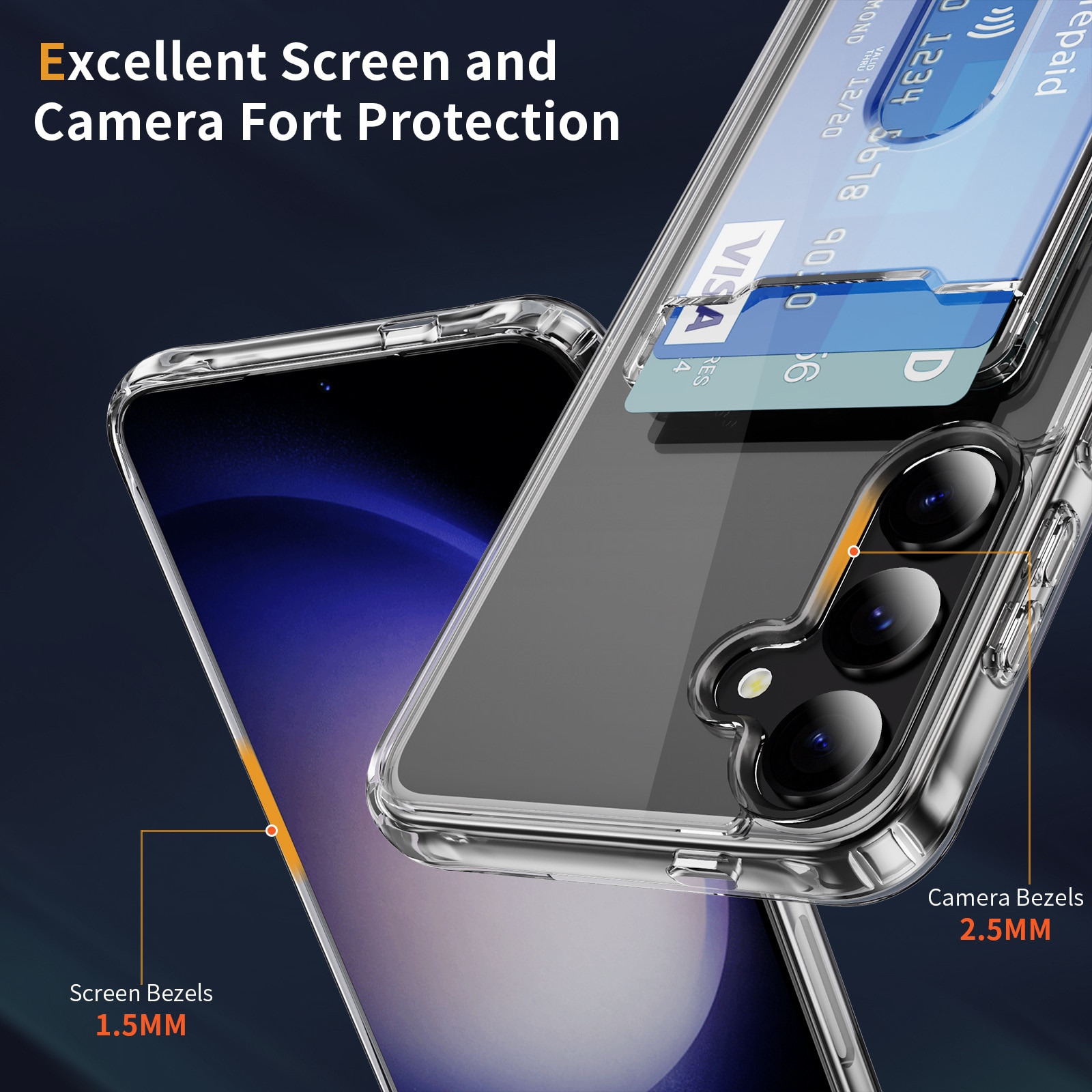 Hybridcover Kortholder Samsung Galaxy S24 Plus gennemsigtig