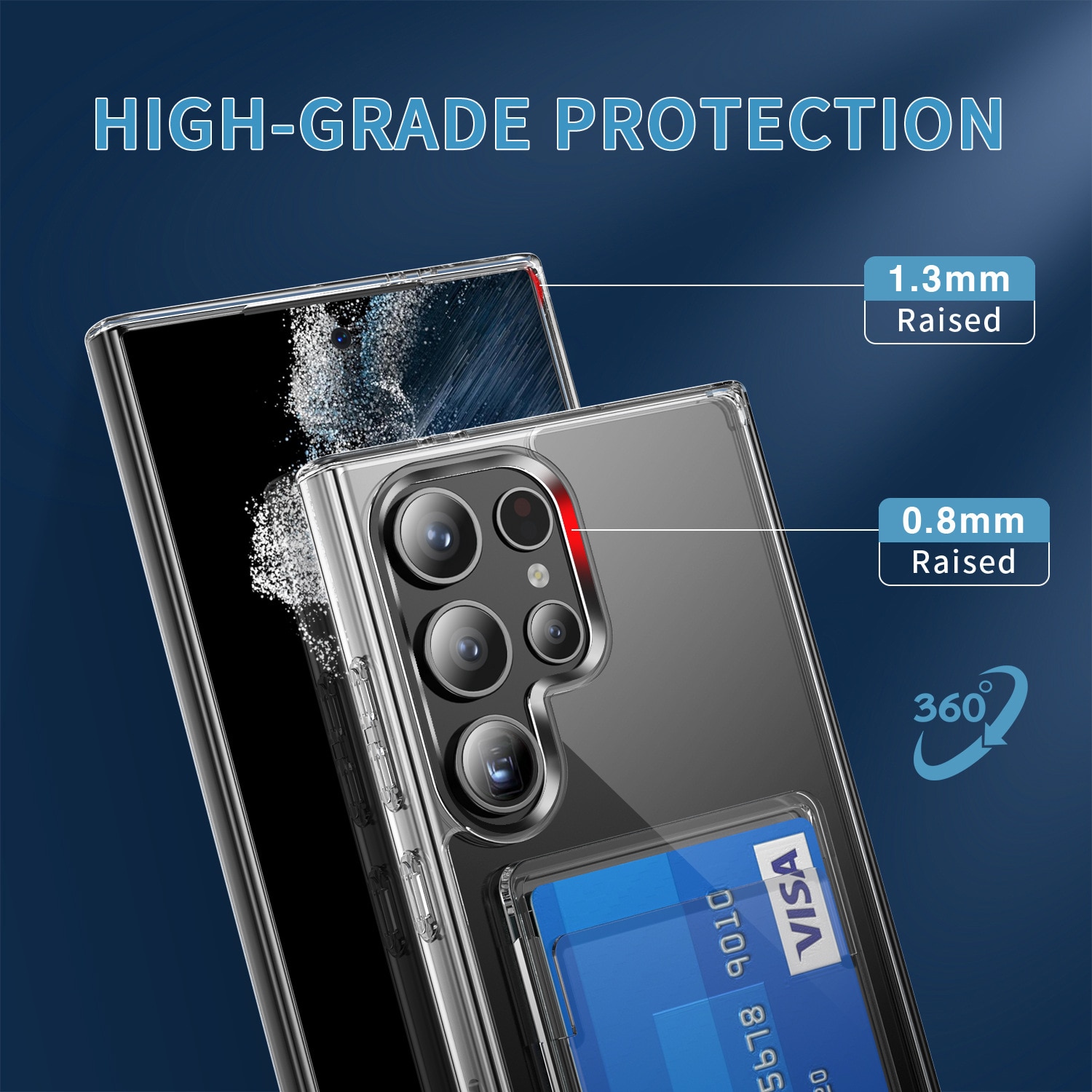 Hybridcover Kortholder Samsung Galaxy S24 Ultra gennemsigtig
