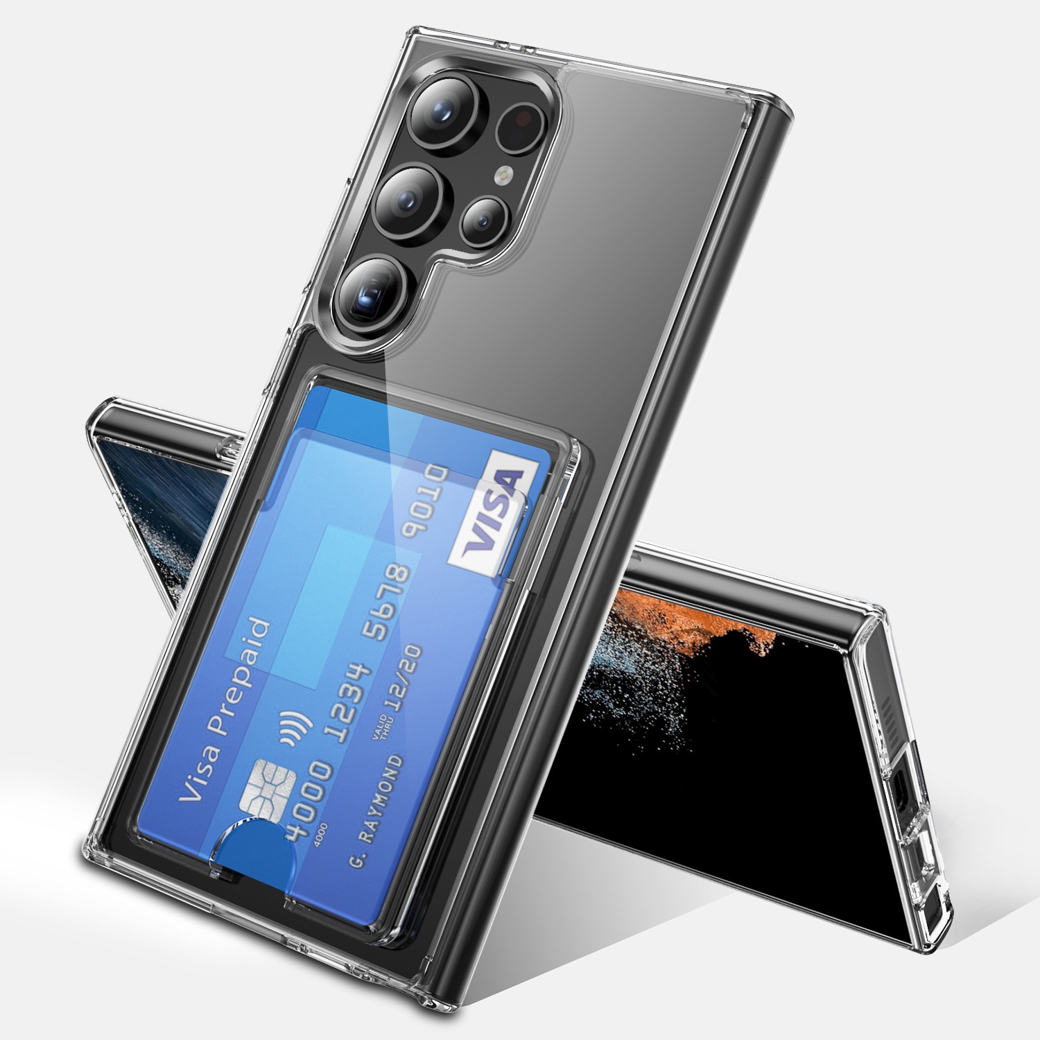 Hybridcover Kortholder Samsung Galaxy S24 Ultra gennemsigtig